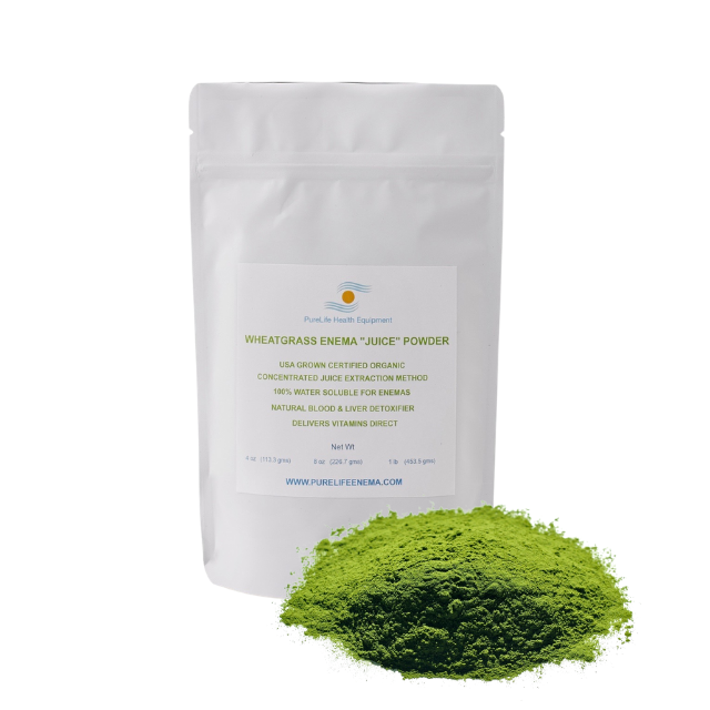 ผงน้ำสกัดต้นอ่อนข้าวสาลีออร์แกนิค Organic Wheatgrass Enema Juice Powder ขนาด 8 oz