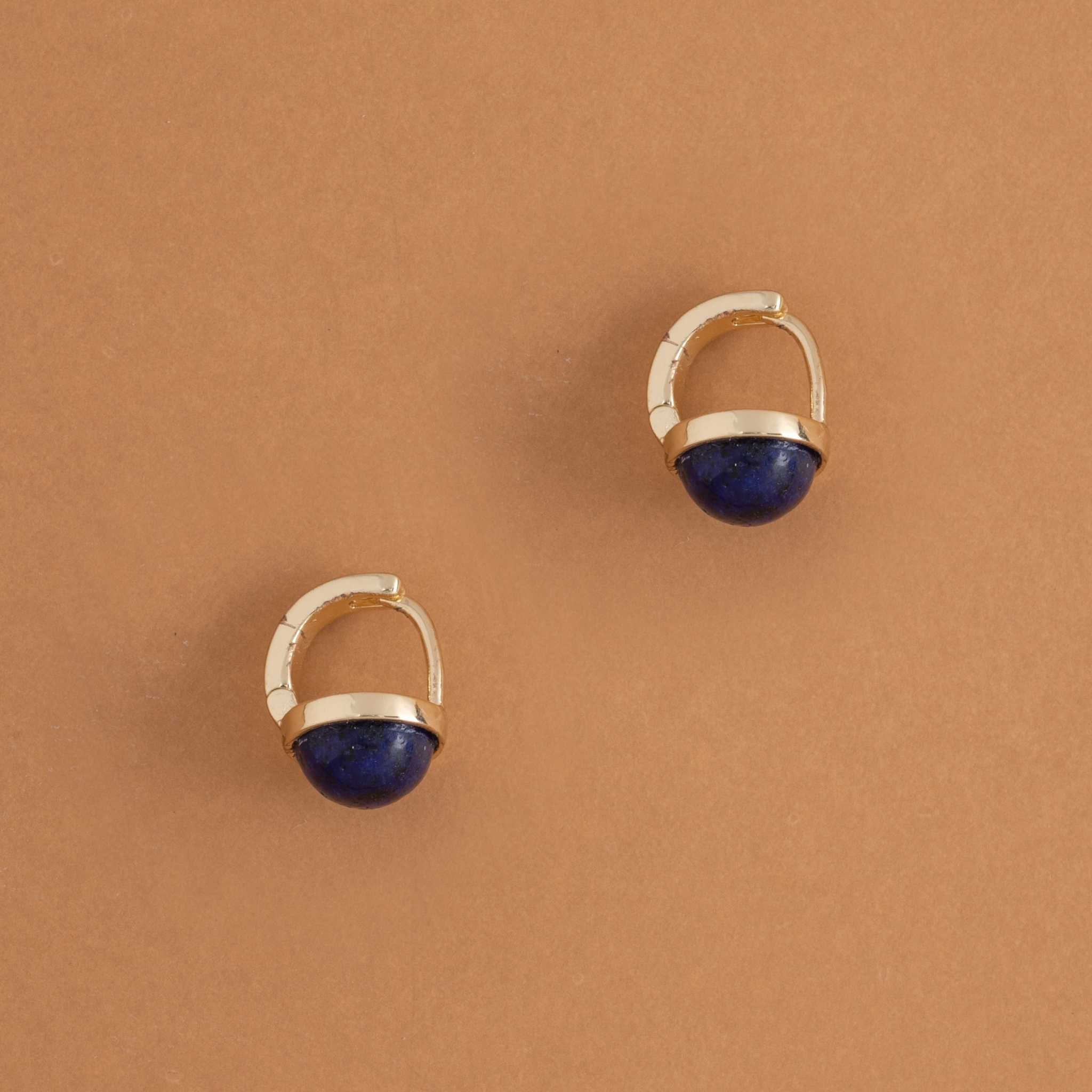 LAPIS LAZULI JELLY STUD EARRINGS