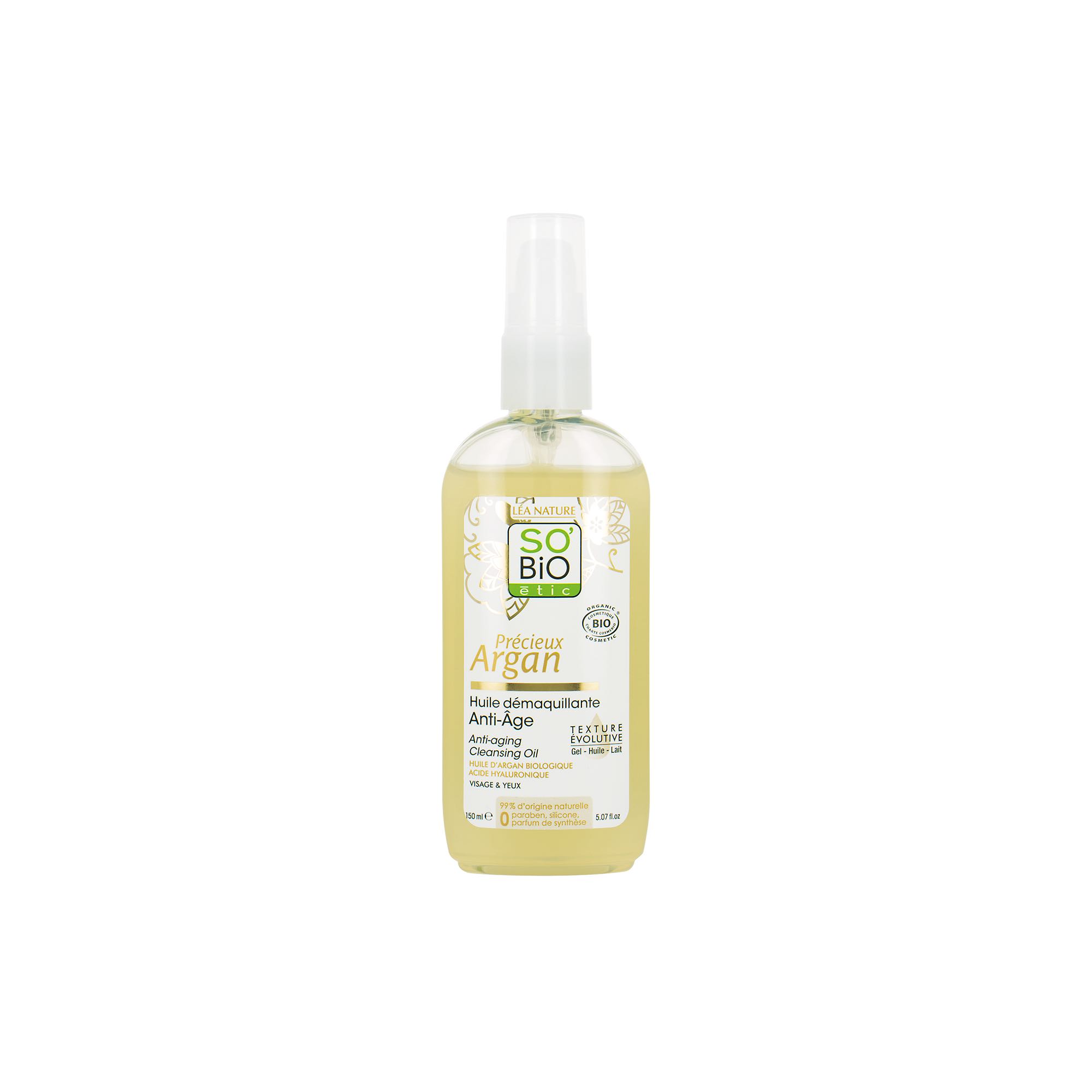 SO'BiO etic | Precious Argan Anti-aging Cleansing Oil 150ml. สำหรับทำความสะอาดเครื่องสำอาง