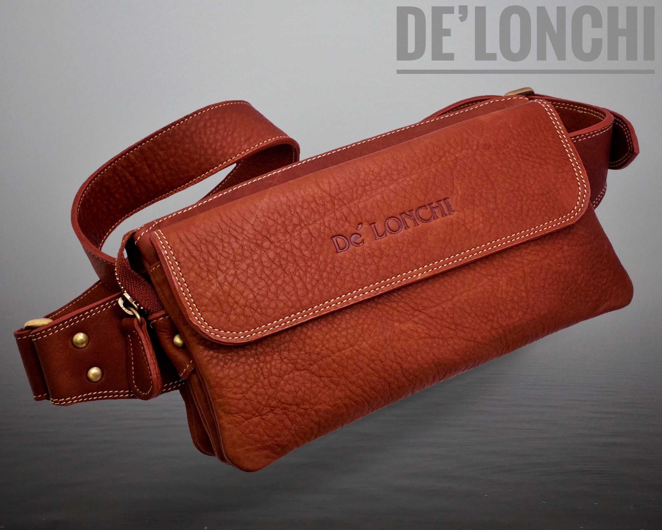 Delonchi กระเป๋าหนัง handbag หนังชามัวส์ฝอกนิ่ม รุ่น de023