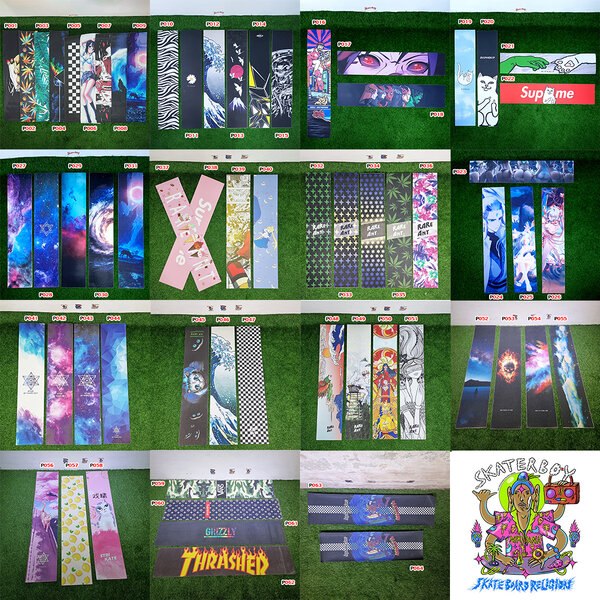 [0303] สติ๊กเกอร์ กระดาษทราย 120x26 cm สำหรับ สเก็ตบอร์ด เซิร์ฟสเก็ต ลองบอร์ด Graphic Grip Tape s...