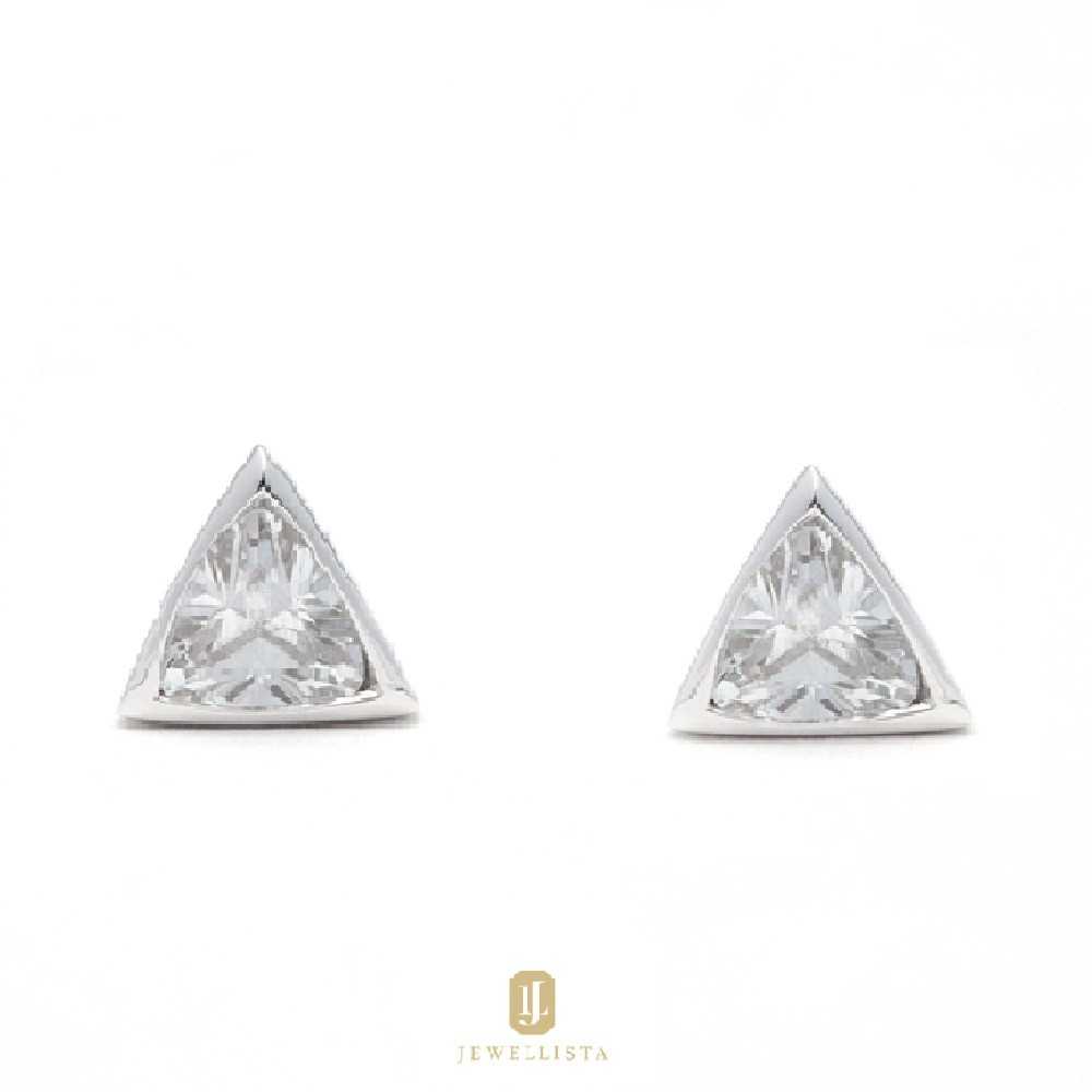 Jewellista ต่างหู Ivy เงินแท้ 925 ชุบทองคำขาว ประดับพลอย Zirconia