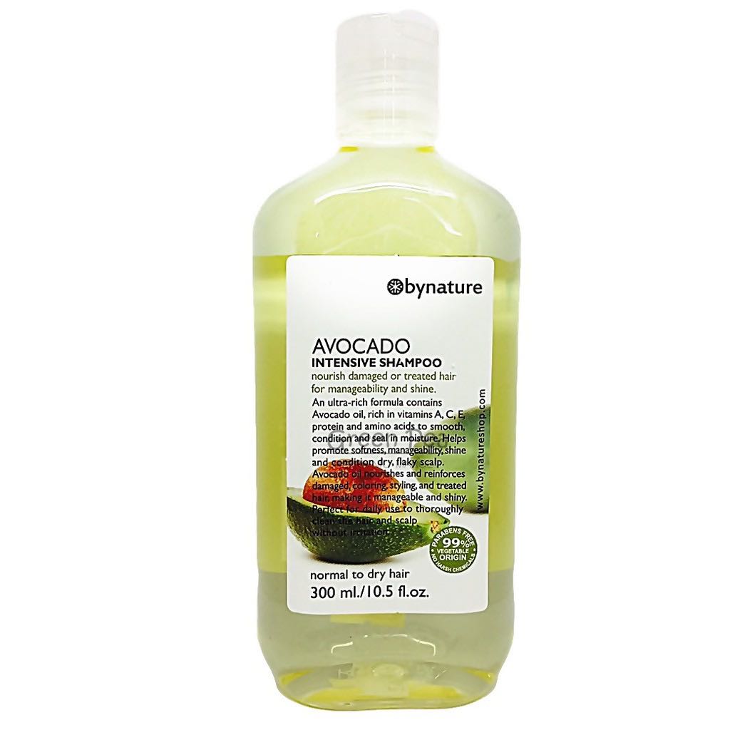 bynature แชมพูอะโวคาโด  300ml.  Free paraben , No sls ,sles lบำรุงผมแห้งเสีย