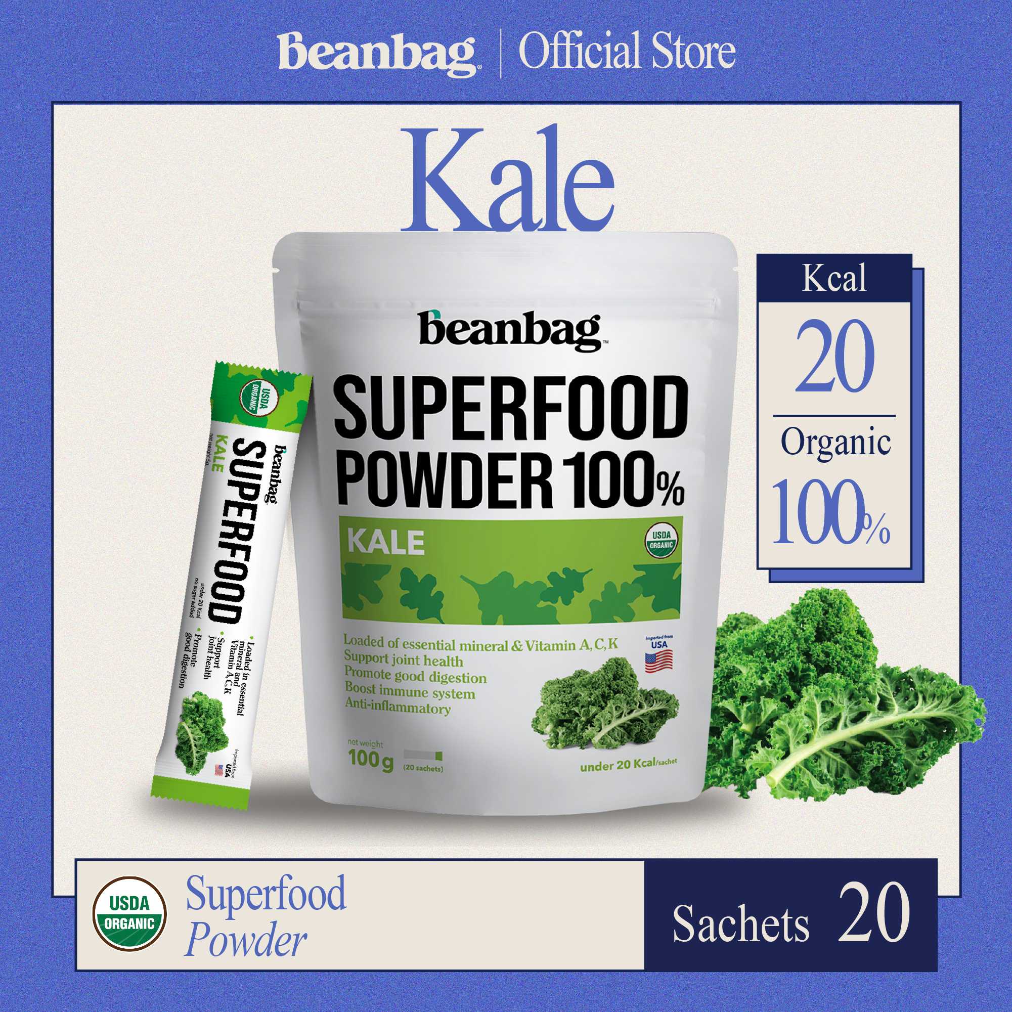 ORGANIC KALE POWDER (100g.) ผงเคล ออร์แกนิค 100%