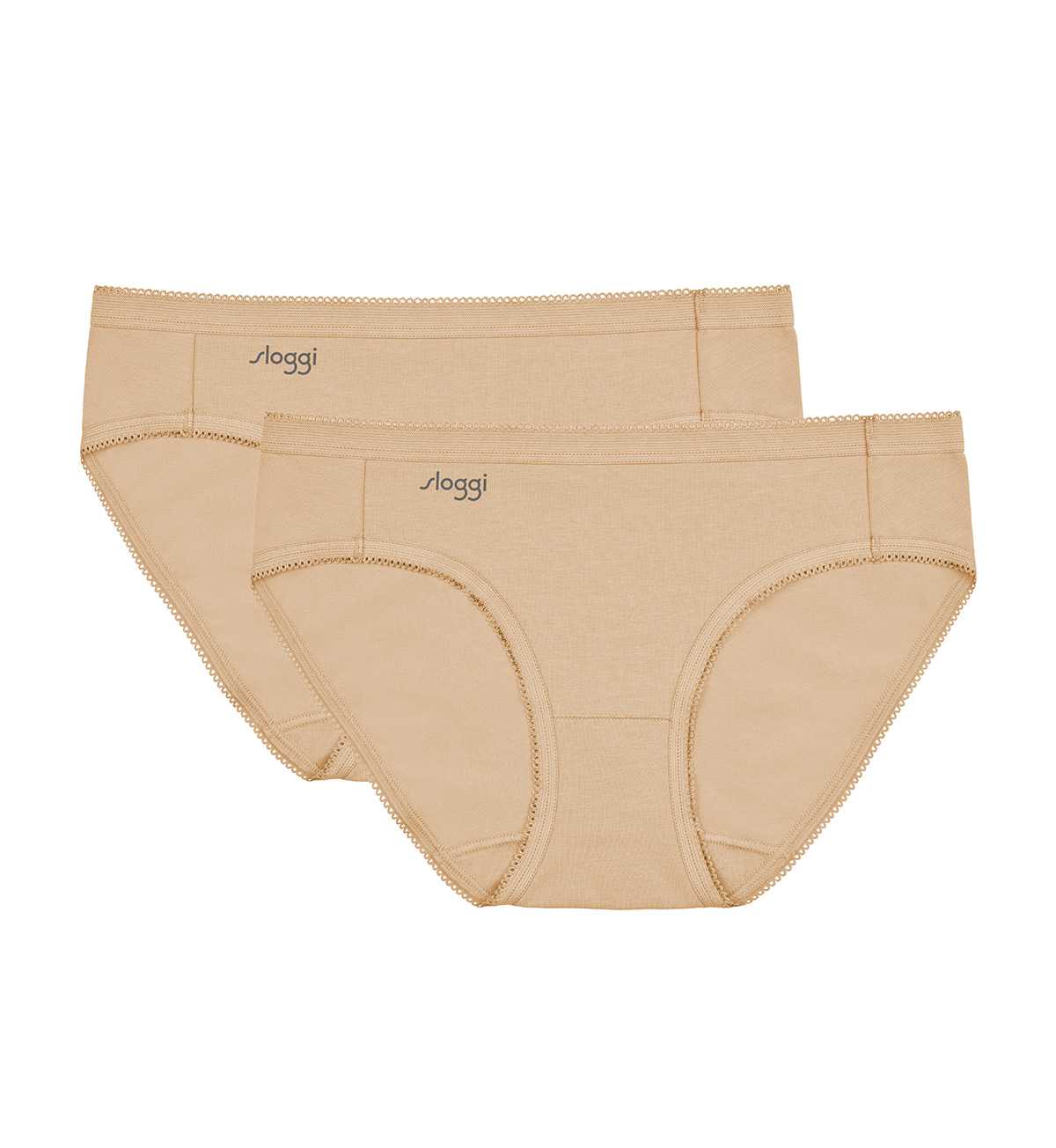 sloggi 10218580 sloggi Comfort care Midi2 2P R 00EP กางเกงในคอตตอน สีเบจ จำนวน 2 ชิ้น ใน 1 แพ็ค