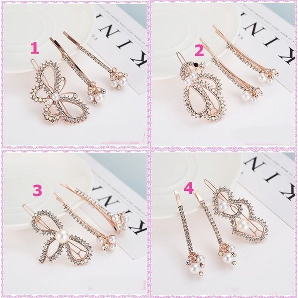 กิ๊บติดผมเพชร สวยคุ้มค่า ได้ถึง 3 ชิ้น งานสไตล์เกาหลี