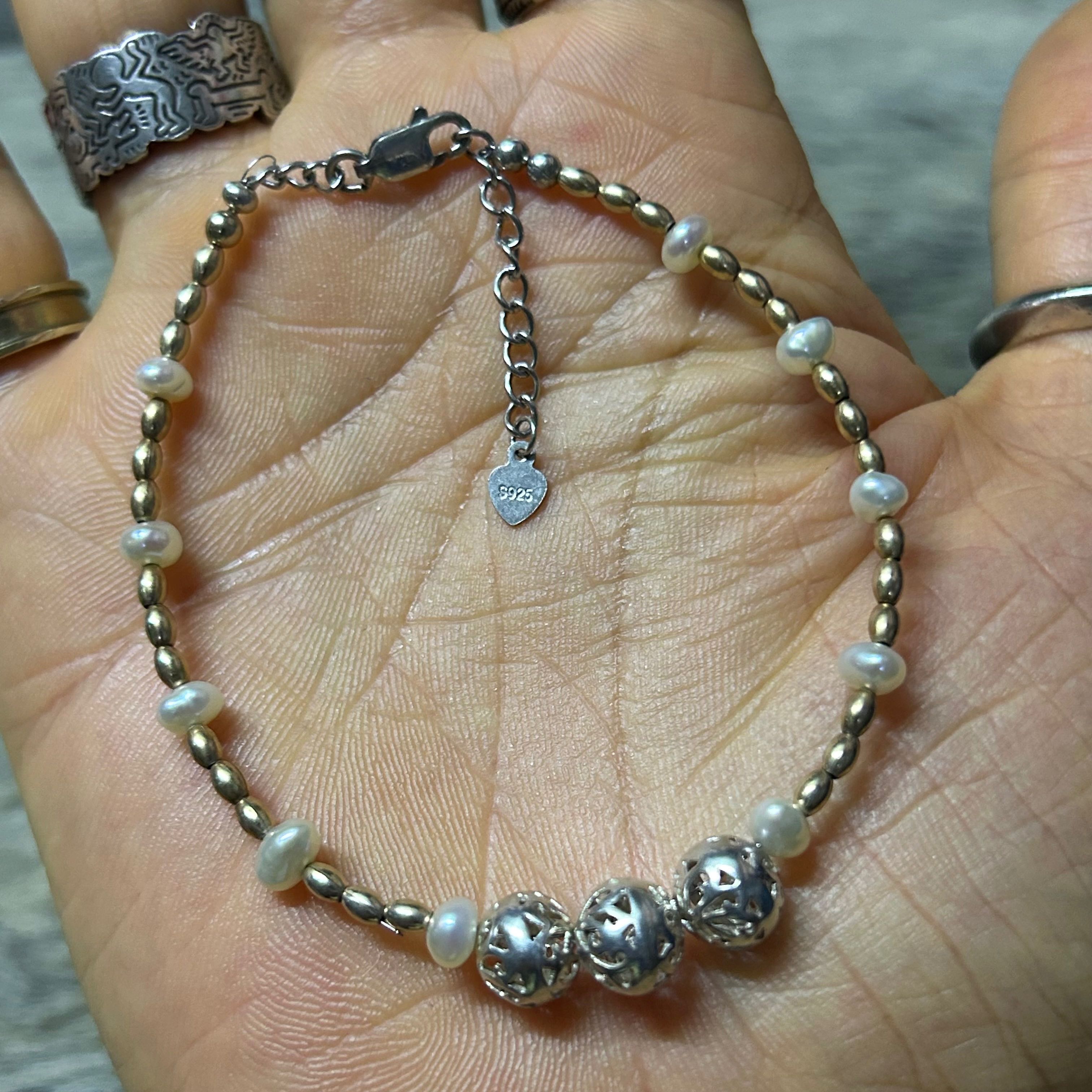สร้อยข้อมือ เงินแท้925 กว้าง8มม. ยาวปรับได้7.5-8.5นิ้ว