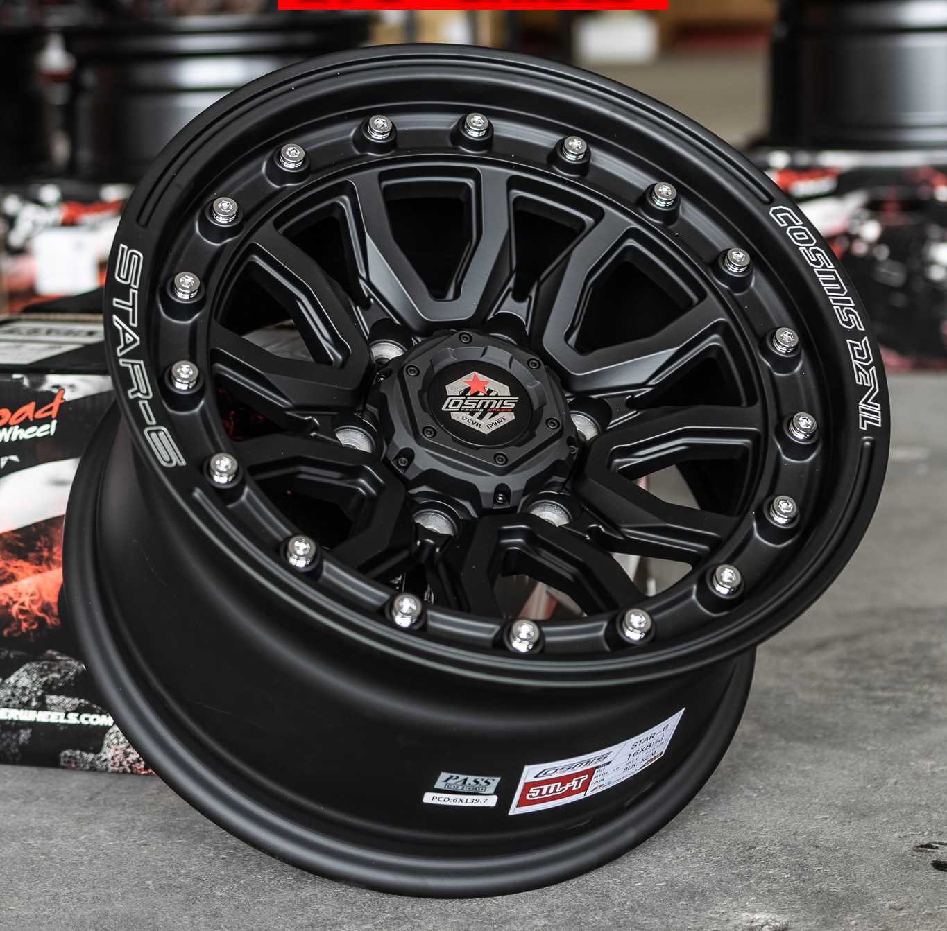 แม็กซ์ STAR-6(3840) 17X8.5 6X139.7 ET0 CB.106 BLK/M  (สีดำด้านทั้งวง)