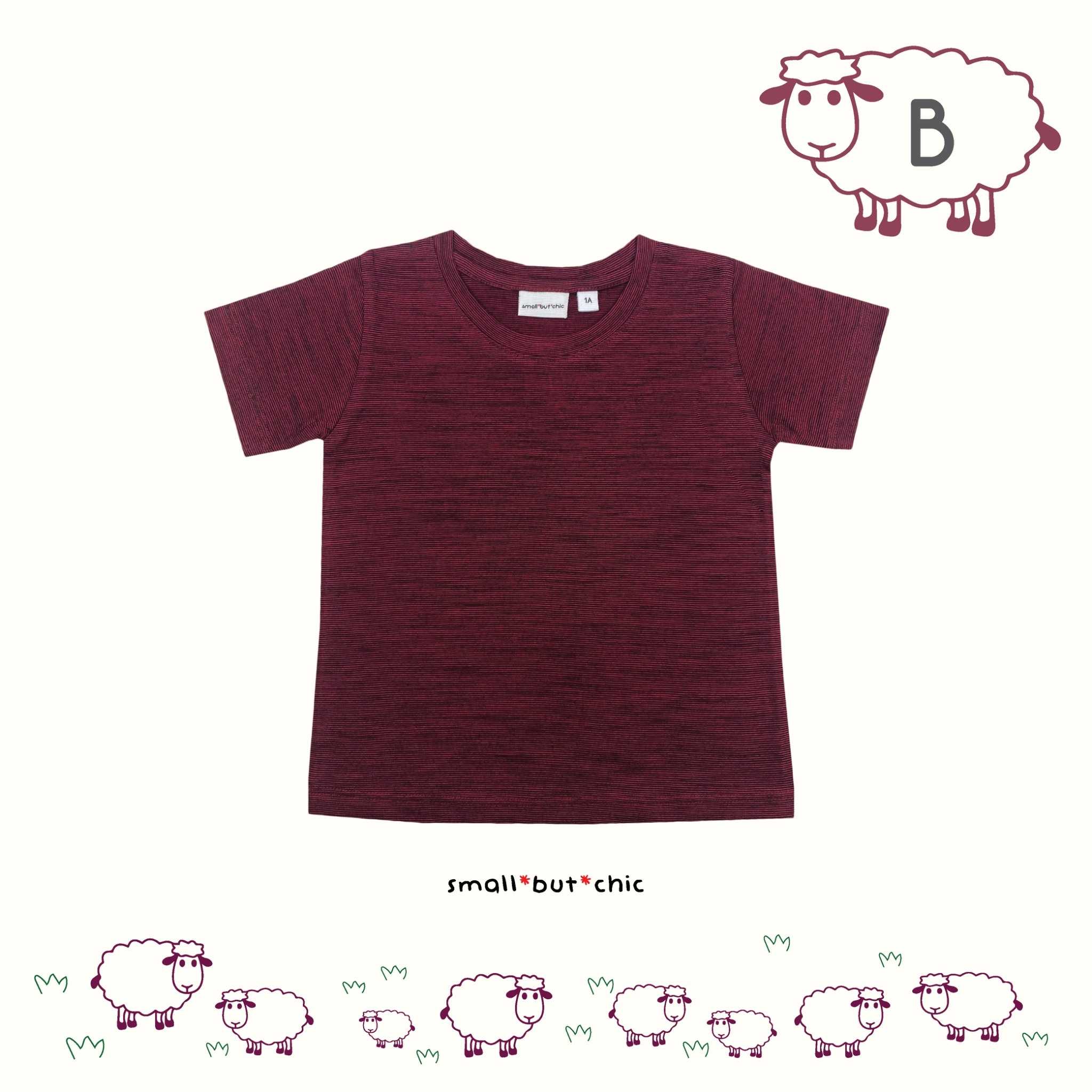 เสื้อแขนสั้นสีแดงผ้า  Merino(TS-018B)