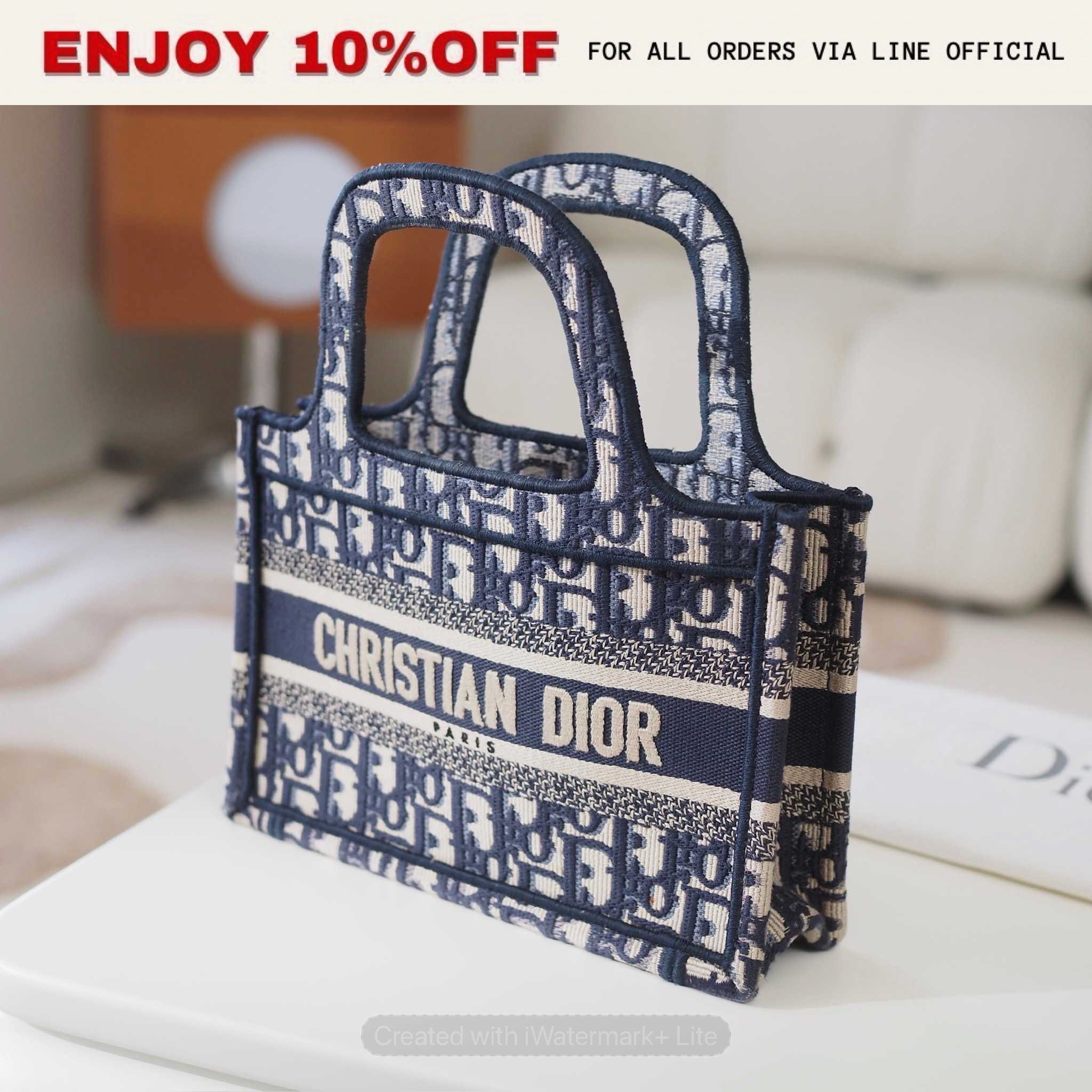 📍USED📍DIOR Mini Book Tote สี Navy Oblique | Bag