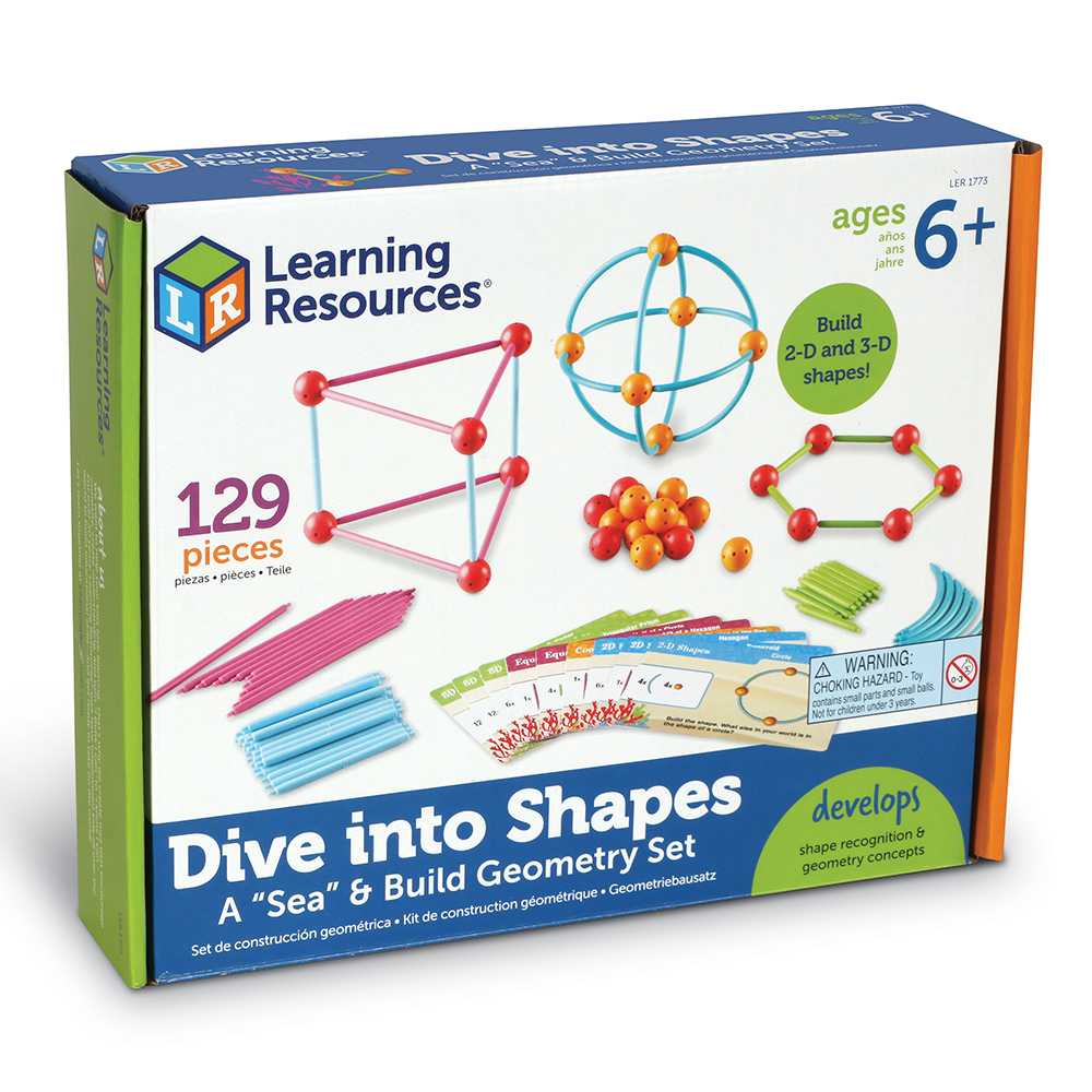Learning Resources, Dive into Shapes! Build Geometry Set สร้างรูปเรขาคณิตแสนสนุก ของเล่นเด็ก 6 ปี+