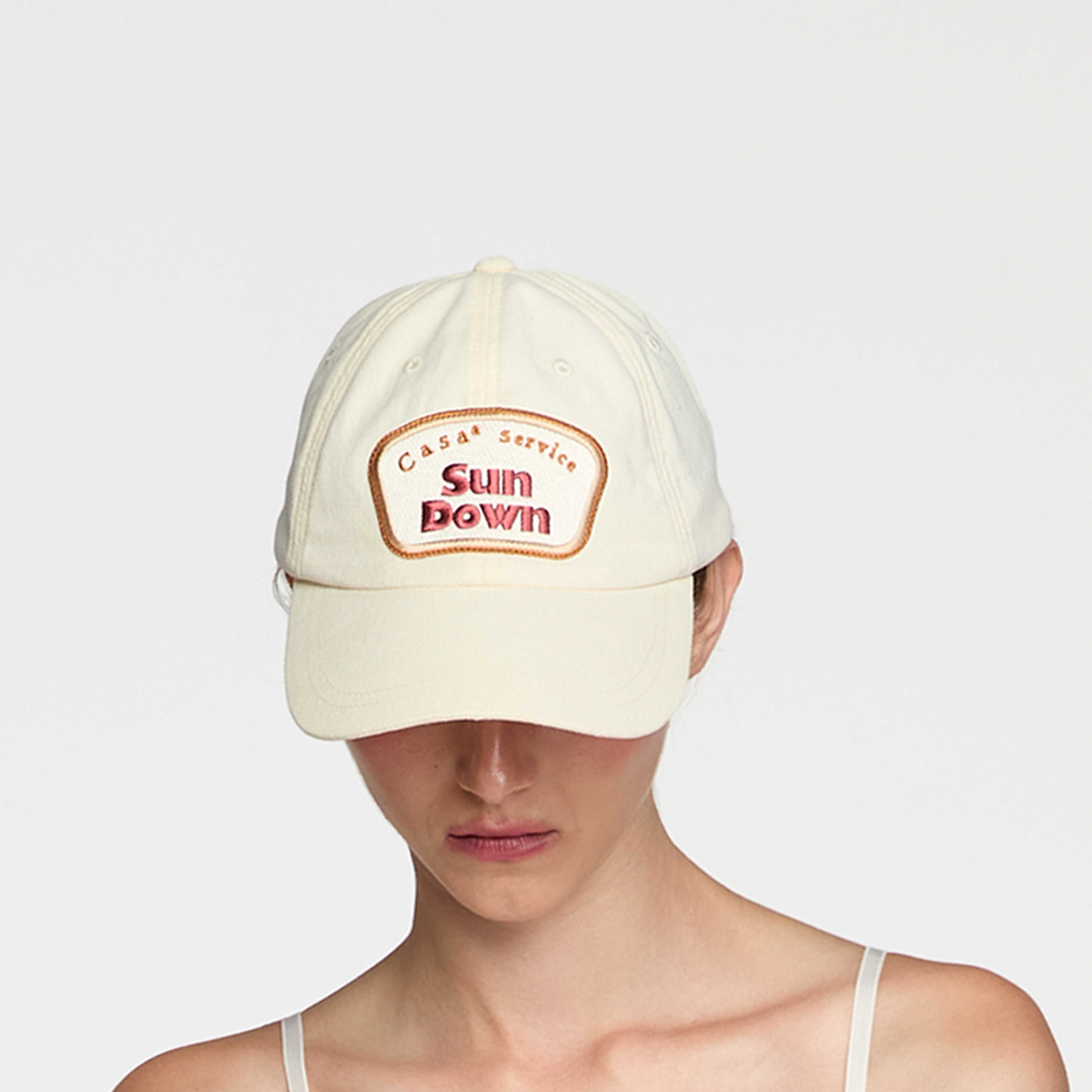 CREAM SUN DOWN CAP