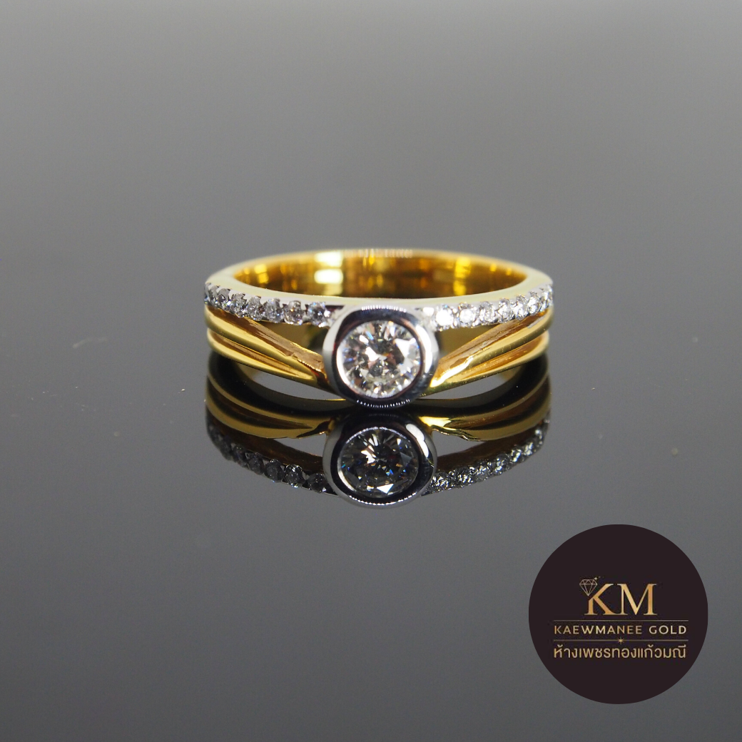 แหวนเพชร Diamond Round Line Classic Channel  Ring(90% Gold)