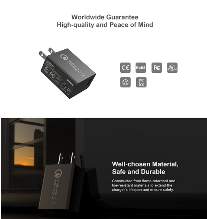 XTAR Adepter QC3.0 18W สำหรับเครื่องชาร์จและมือถือ คุณภาพสูง