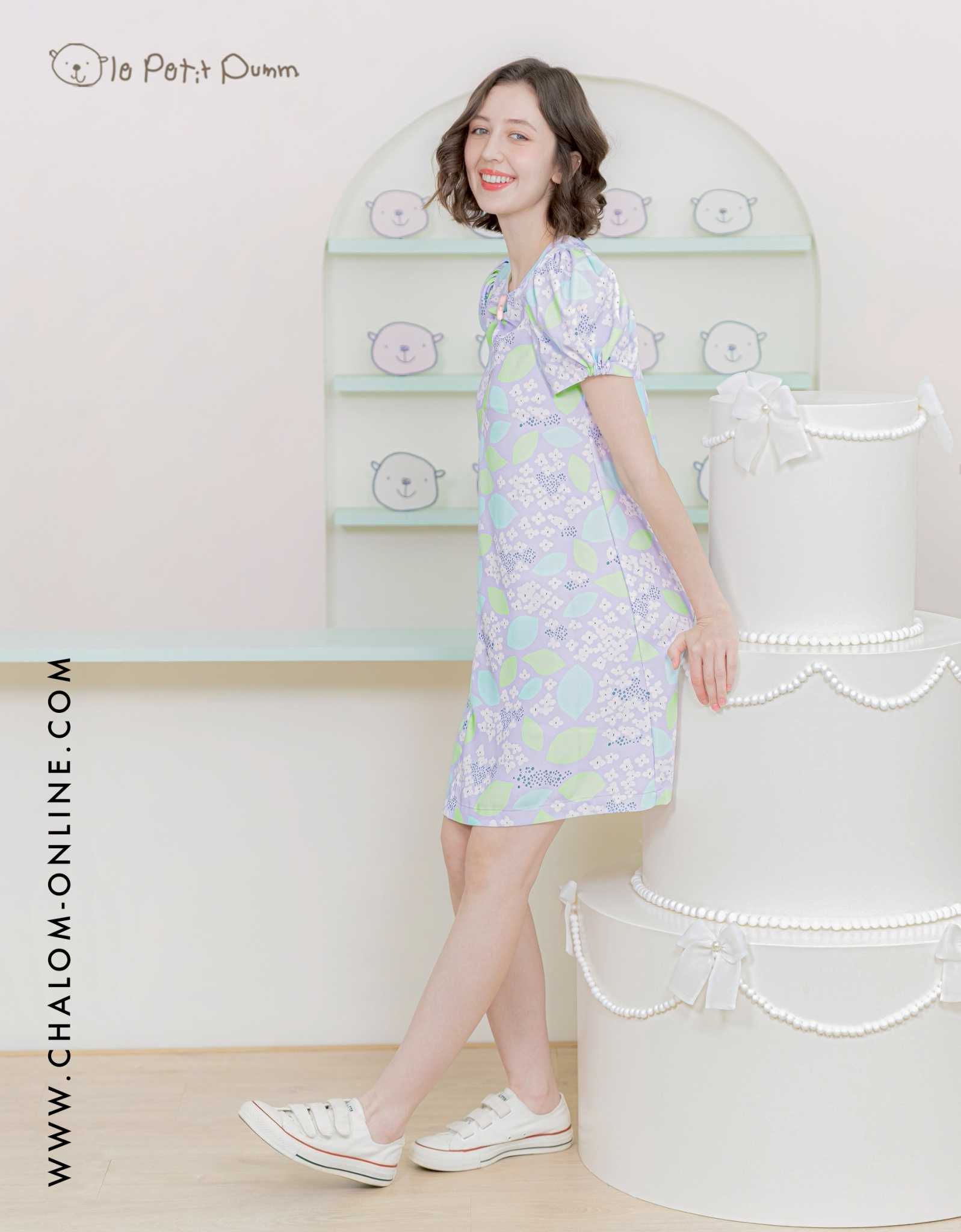 LS PU 463 PL ชุดเดรสคุณแม่  พร้อมส่ง 30-07-25