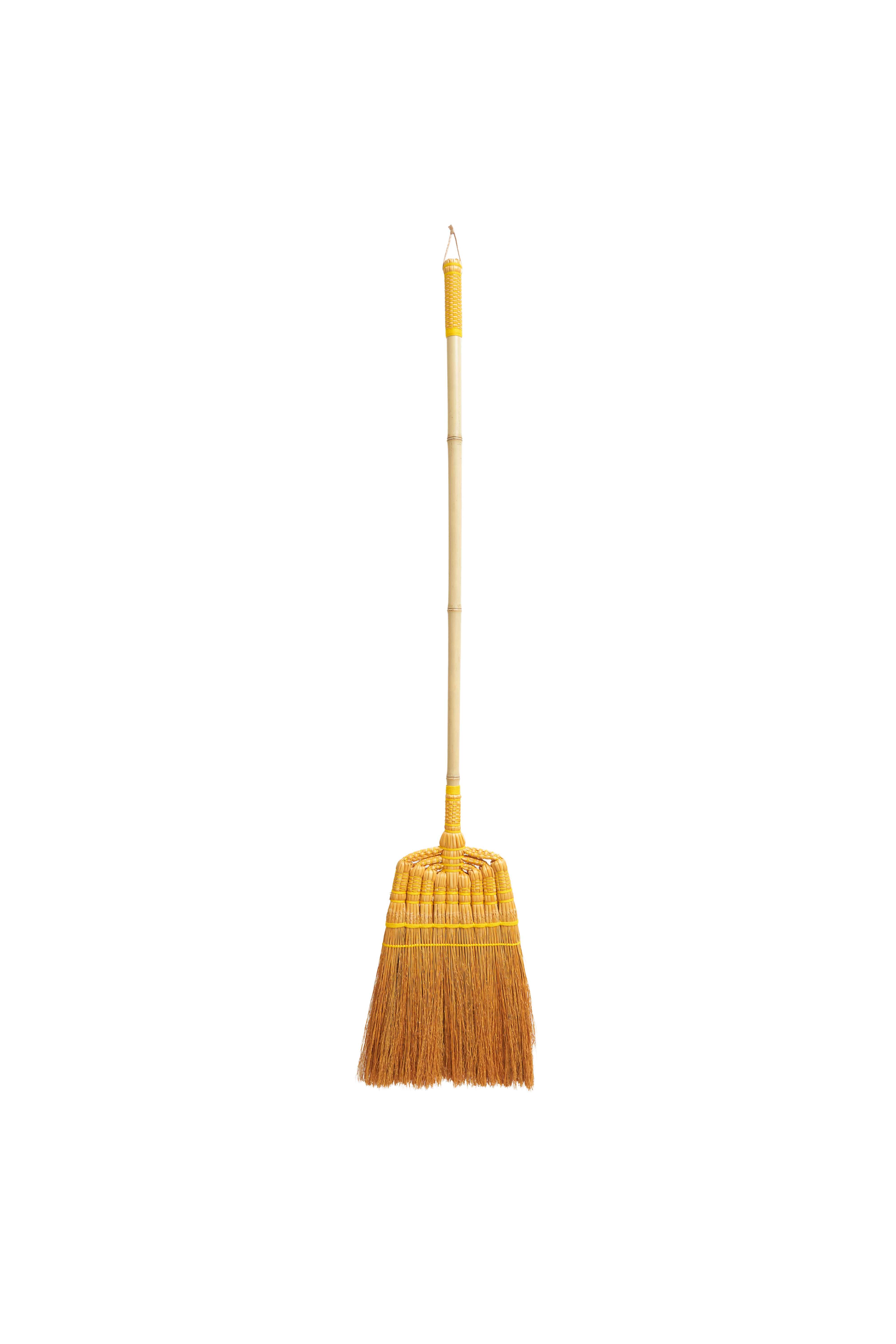 133-cm Bamboo Handle Broom (ORANGE - YELLOW THREAD)