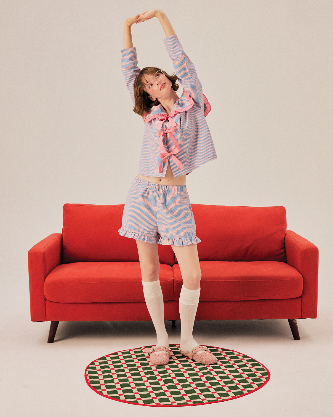 (Look16) Jolly Ruffle Woman Pajamas