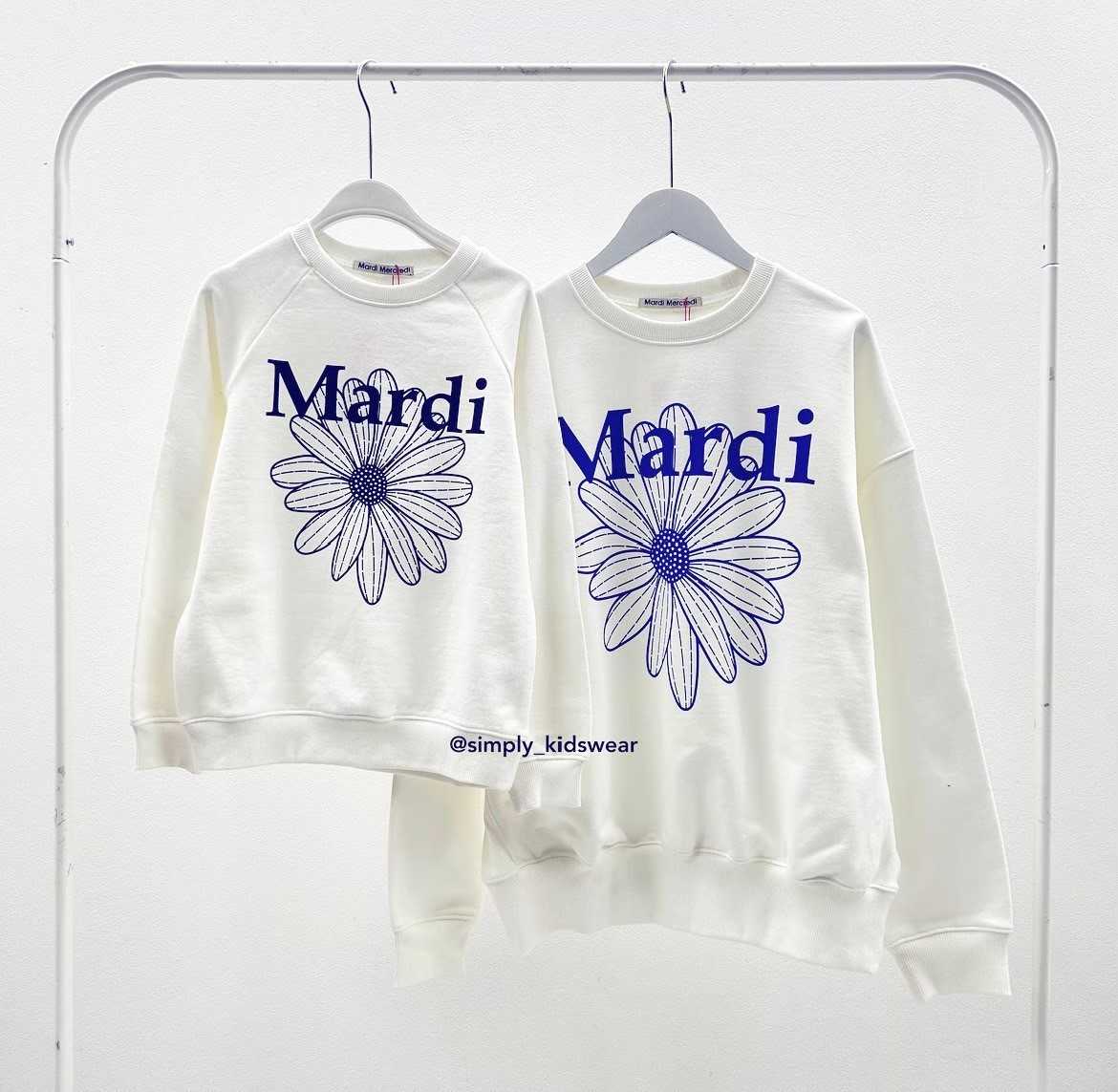 Mardi Flower Sweatshirt (White/Blue)