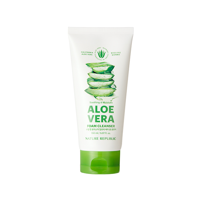SOOTHING & MOISTURE ALOE VERA FOAM CLEANSER (150ML) โฟมทำความสะอาดผิวหน้า