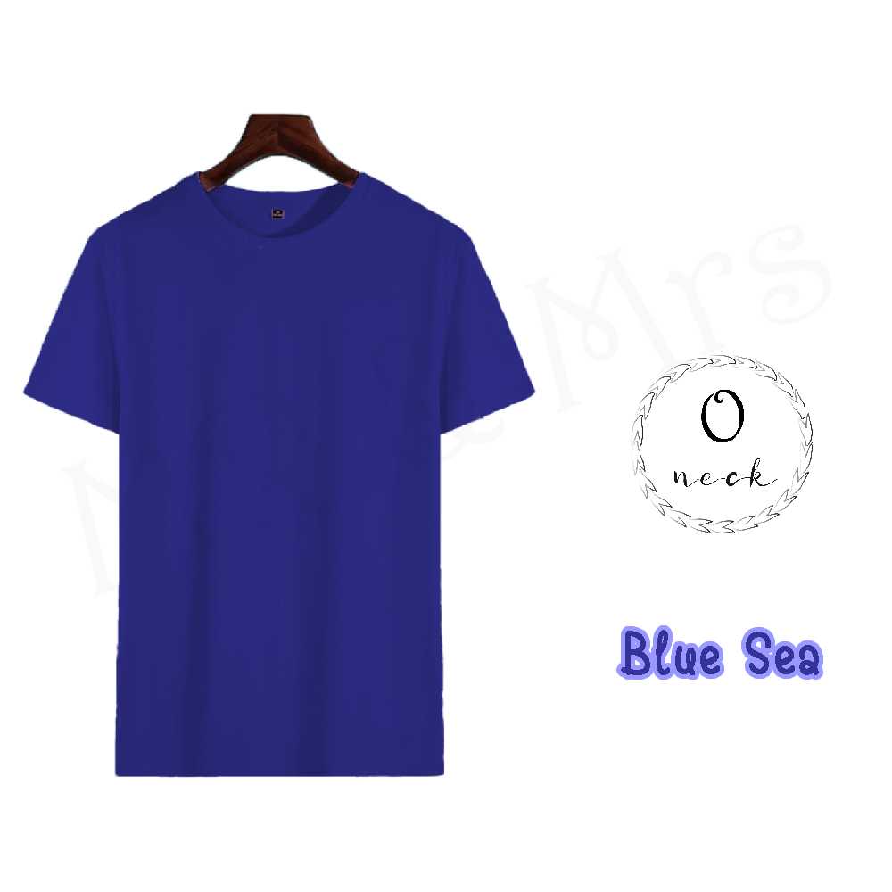 เสื้อยืดสีพื้น เสื้อคอกลม เสื้อยืดคอกลม T-Shirt ผ้าCotton (สีฟ้าทะเล)