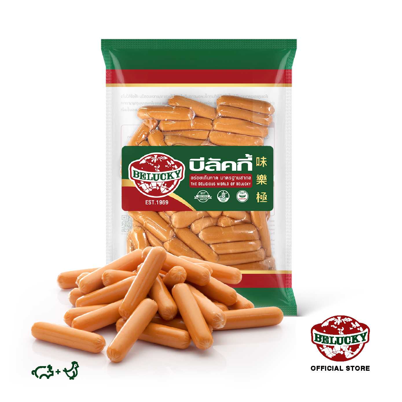 Belucky บีลัคกี้ Vienna Sausage 2.5 inches ไส้กรอกเวียนนา 2.5 นิ้ว ( 1,000g )