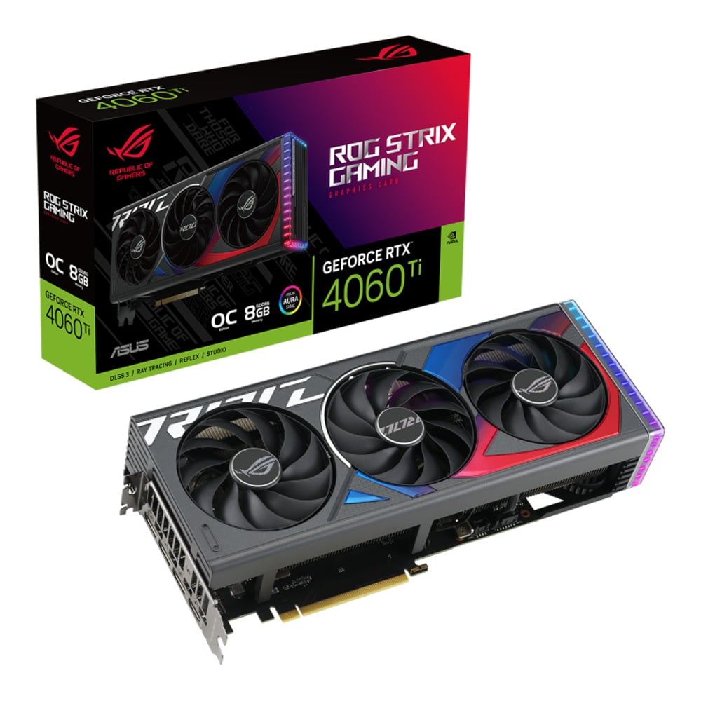 VGA (การ์ดแสดงผล) ASUS ROG STRIX GEFORCE RTX 4060 TI 8GB GDDR6 OC EDITION