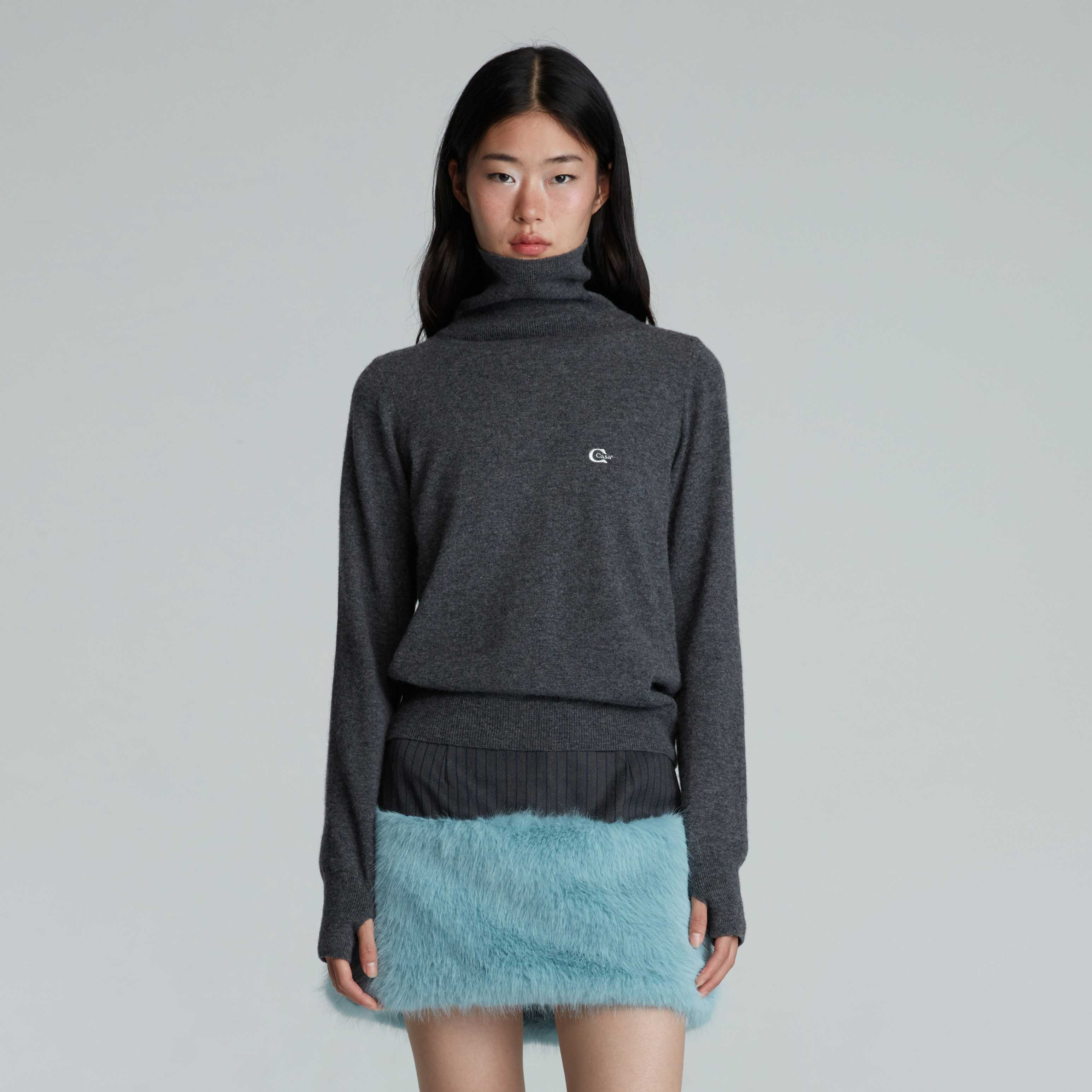 KNITTED PULLOVER (GREY)