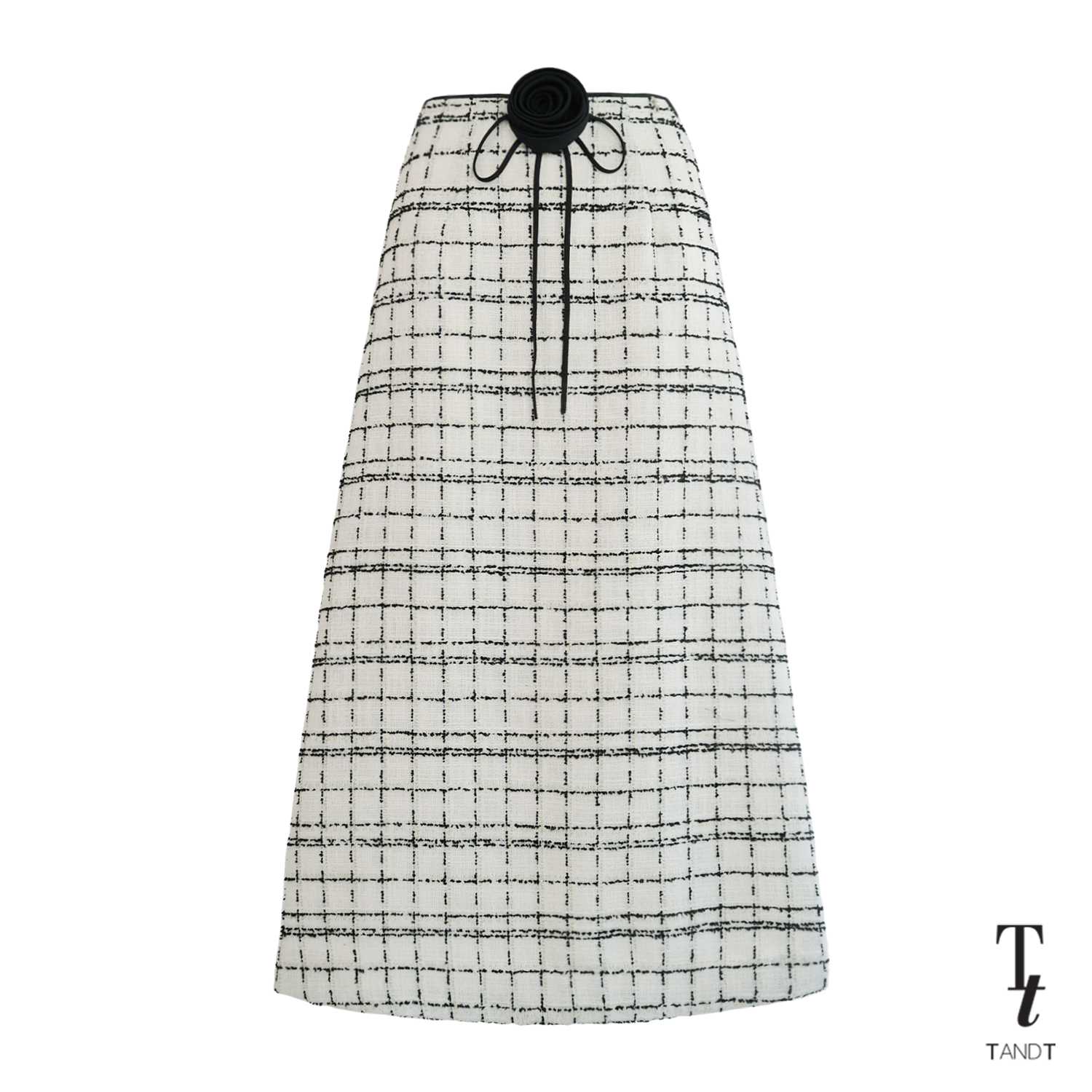BLAIR - ROSE HAND-CRAFTED TWEED MAXI SKIRT