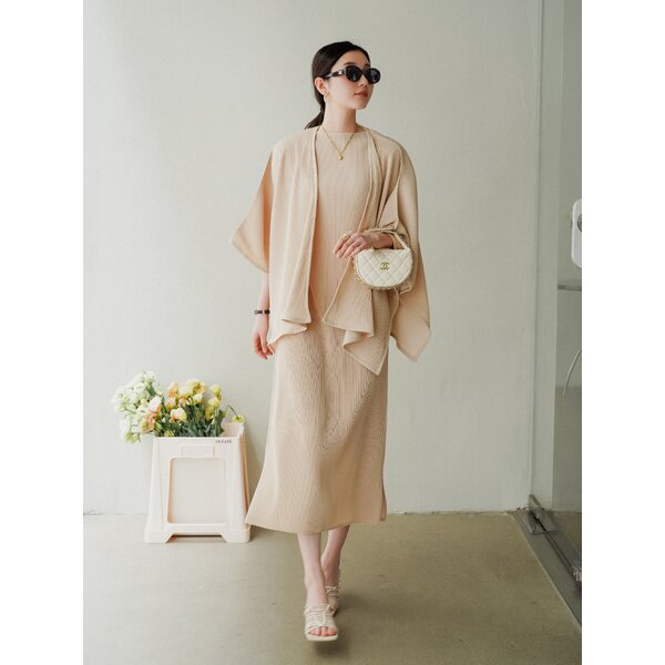 2MUAY รุ่น GJO5134 / GJO3638P เซ็ตพลีทคุณภาพ THICK OPEN FRONT CARDIGAN WITH HIGH NECK DRESS PLEAT...