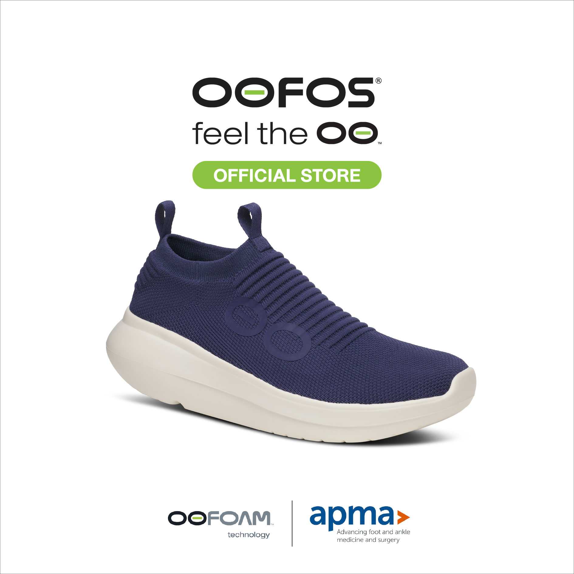 OOFOS Men Oomy Zen Navy - รองเท้าเพื่อการฟื้นฟู
