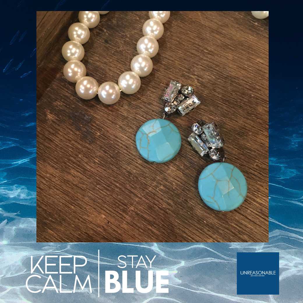 UA0646-01 #Blue #Turquoise #Drop #Earrings