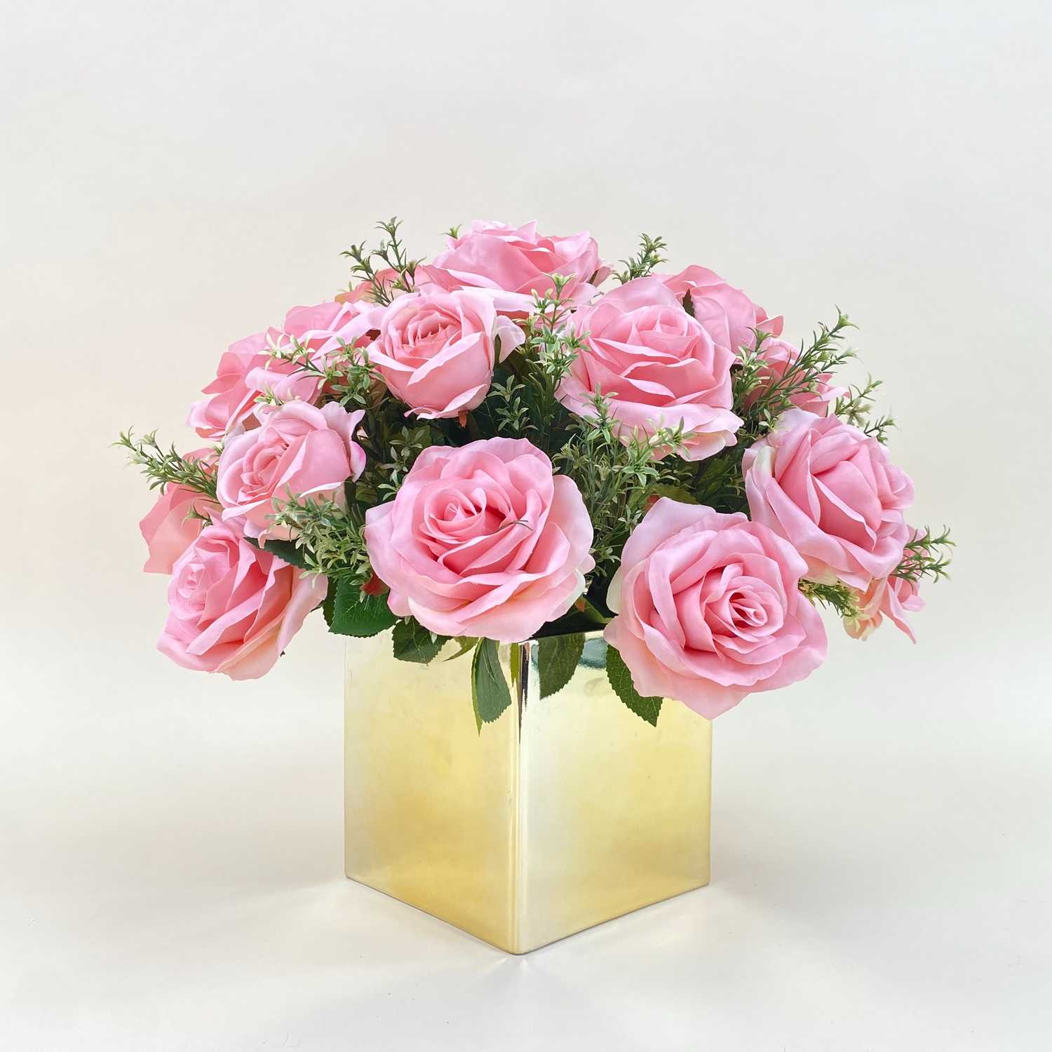แจกันกุหลาบสีชมพู จัดรอบด้าน ZLR-67-5