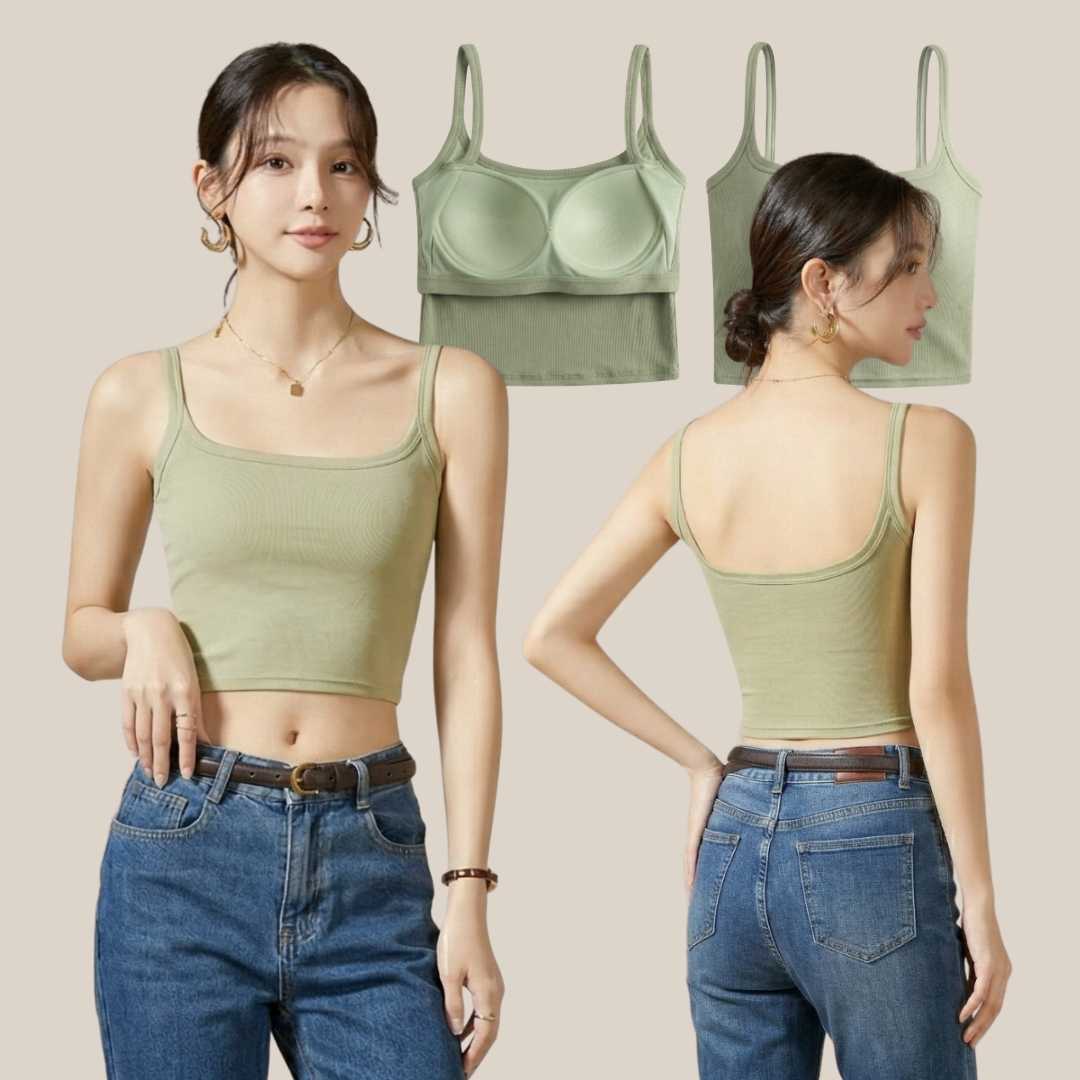 WsimpleBra | Freya Crop Top สายเดี่ยว ทรงครอป เปิดหลัง มีบราในตัว เลิกใส่ชุดชั้นในและซิลิโคลปิดจุก