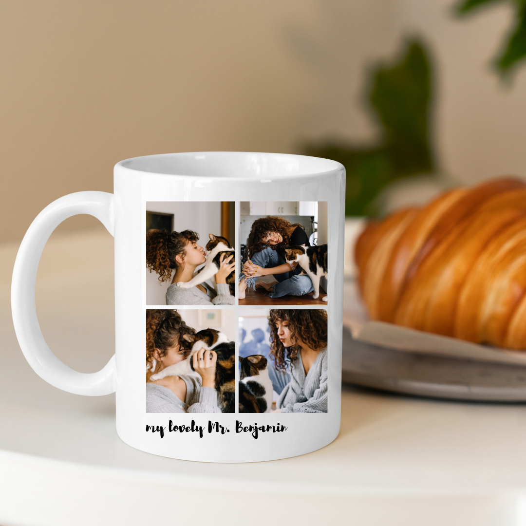 Happylife Photo Collage Mug แก้วมัคสกรีน 11 ออนซ์ แก้วสรีน ของขวัญวันเกิด ของขวัญรับปริญญา