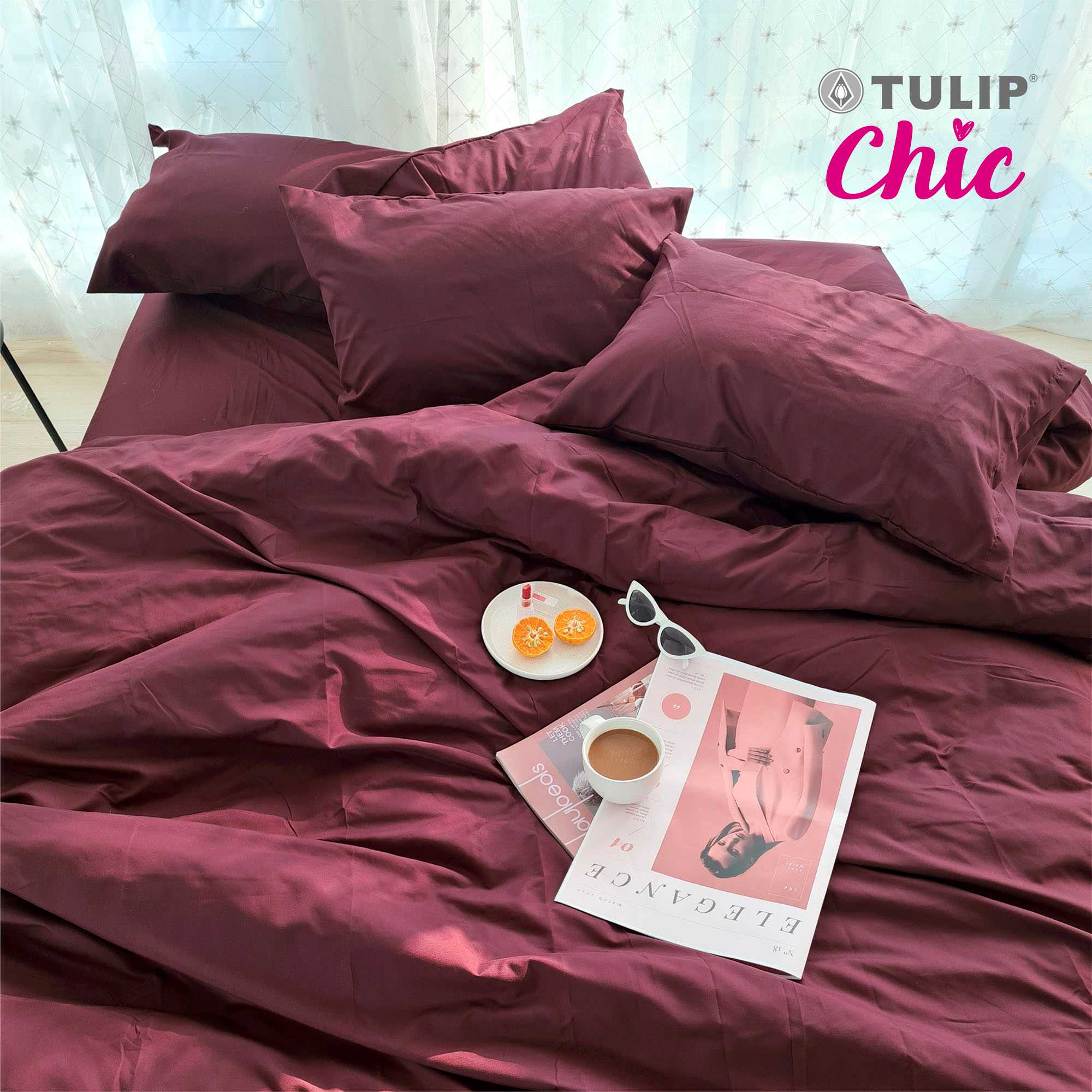 ชุดเครื่องนอน TULIP Chic สีพื้น CHIC08