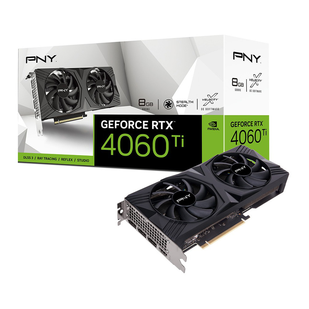 VGA (การ์ดแสดงผล) PNY GEFORCE RTX 4060 TI 8GB VERTO DUAL FAN - 8GB GDDR6 (VCG4060T8DFXPB1)