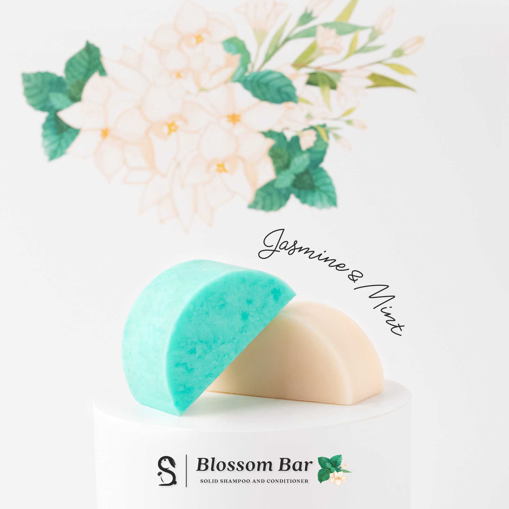 6 in 1 แชมพู&คอนดิชั่นเนอร์ แบบบาร์ Blossom Bar : Jasmine & Mint พกสะดวก อ่อนโยน