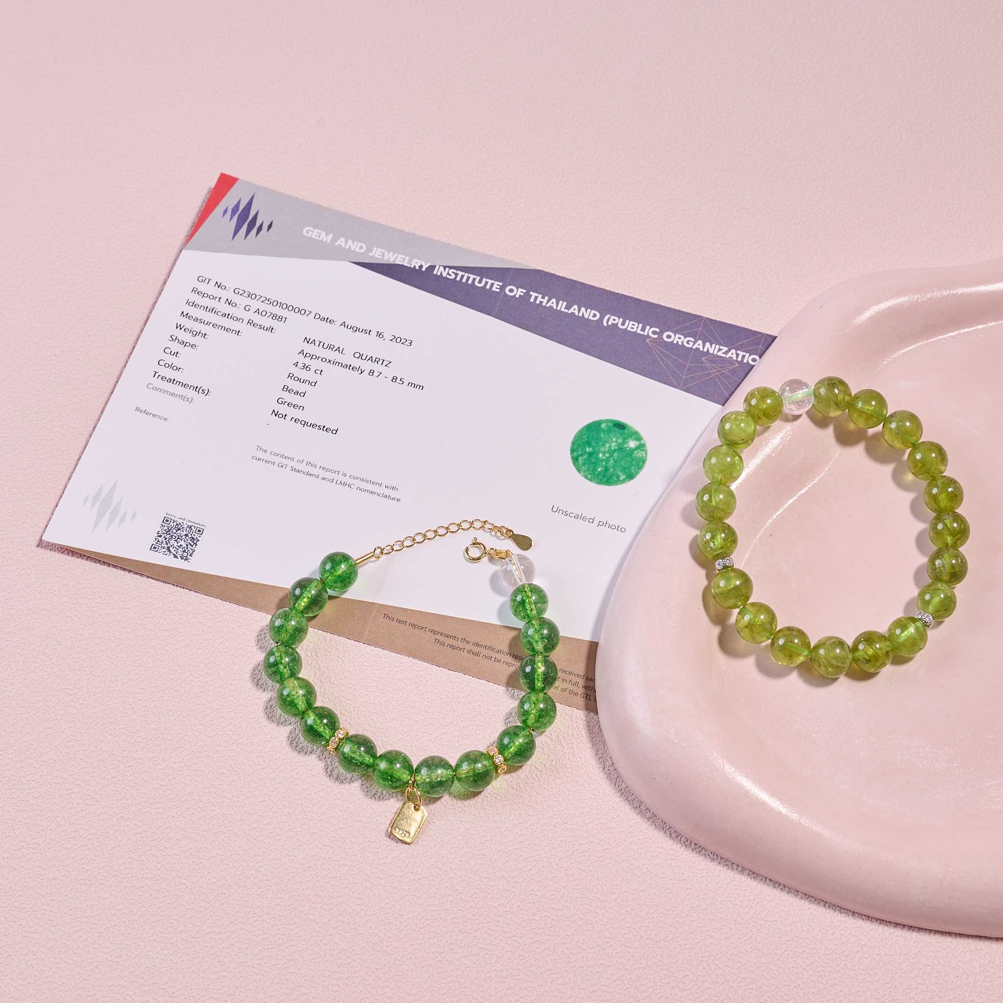 กำไลหินเสริมความกล้าหาญทางใจ นำโชค Peridot 💚