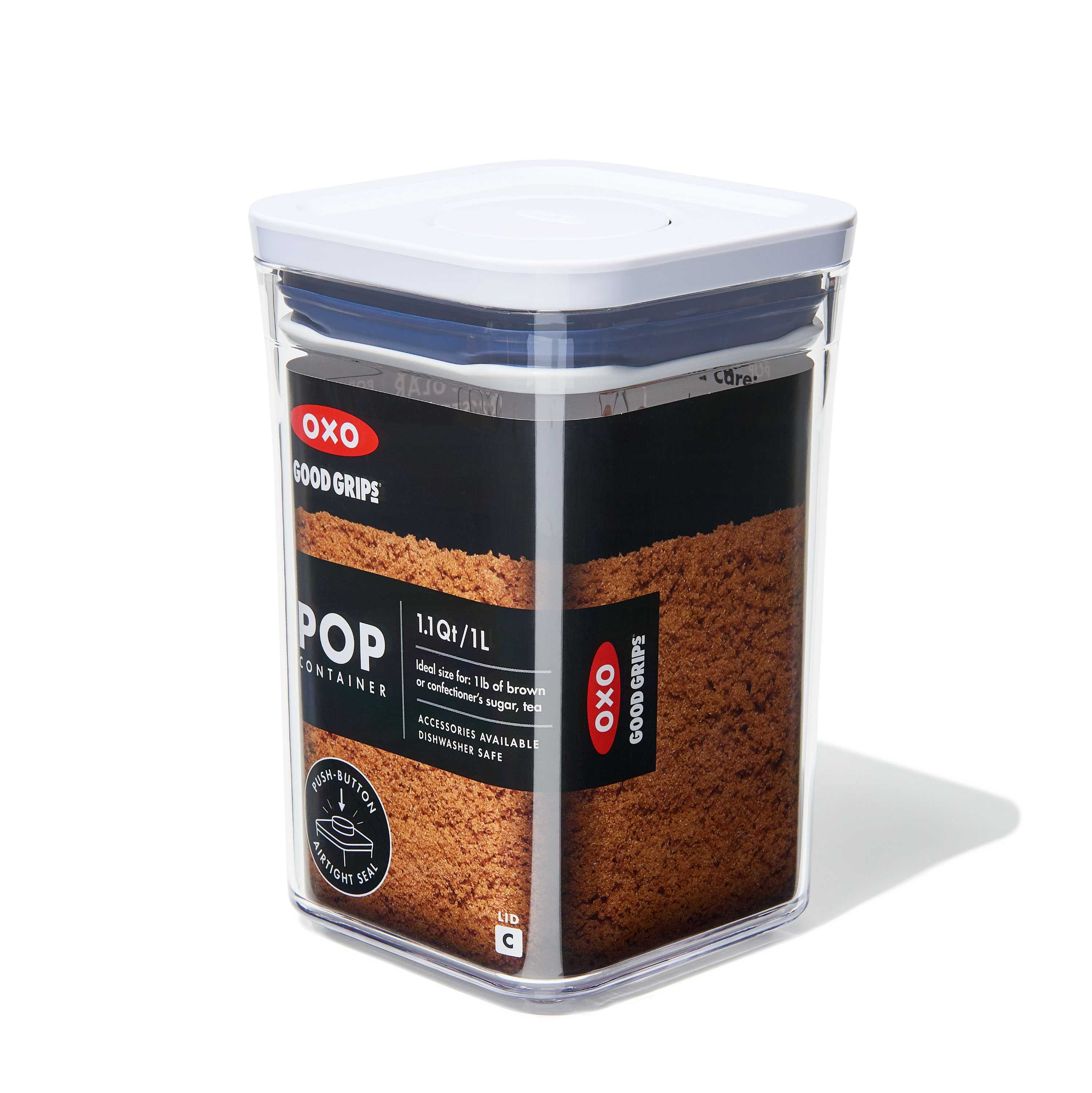 กล่องถนอมอาหาร  สี่เหลี่ยมจัตุรัส ขนาดเล็ก 1 ลิตร l OXO GG POP CONTAINER SMALL SQUARE - SHORT (1 L)