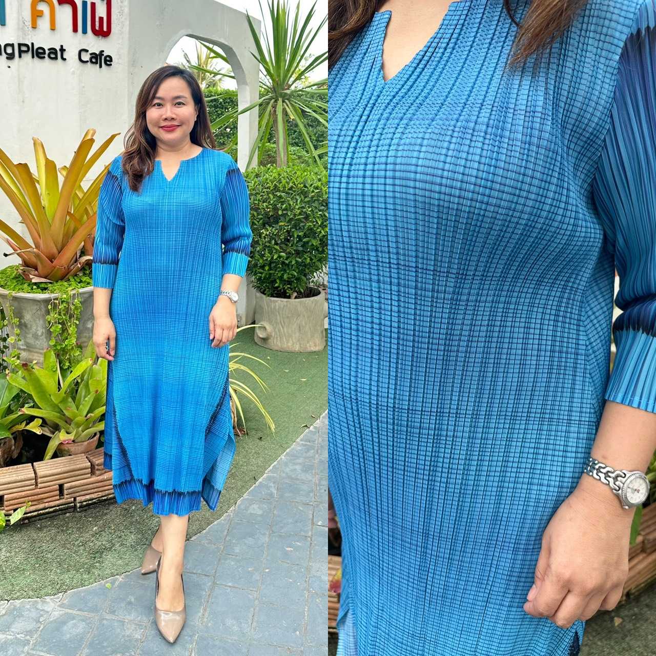 Pleatbynisa เสื้ออัดพลีท A707 เนื้อผ้าPolyester100%