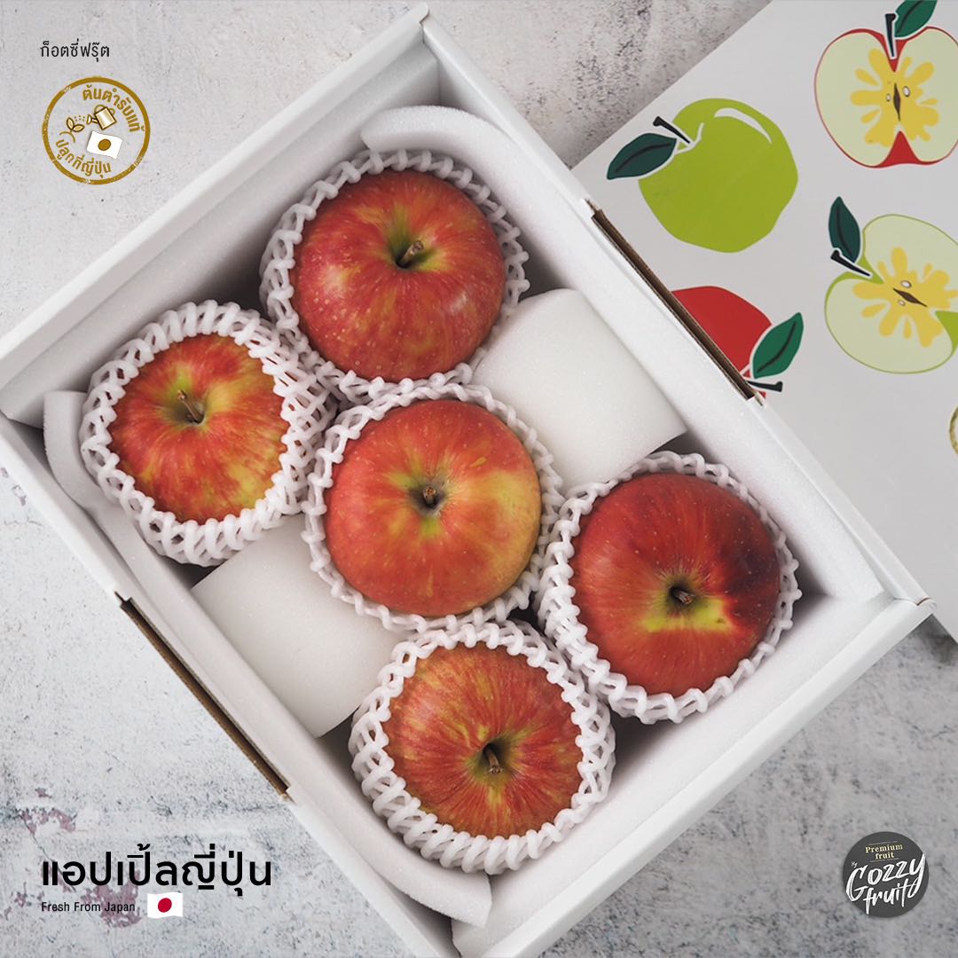 แอปเปิ้ลญี่ปุ่นแดง Jona gold  กล่อง 5 ผล