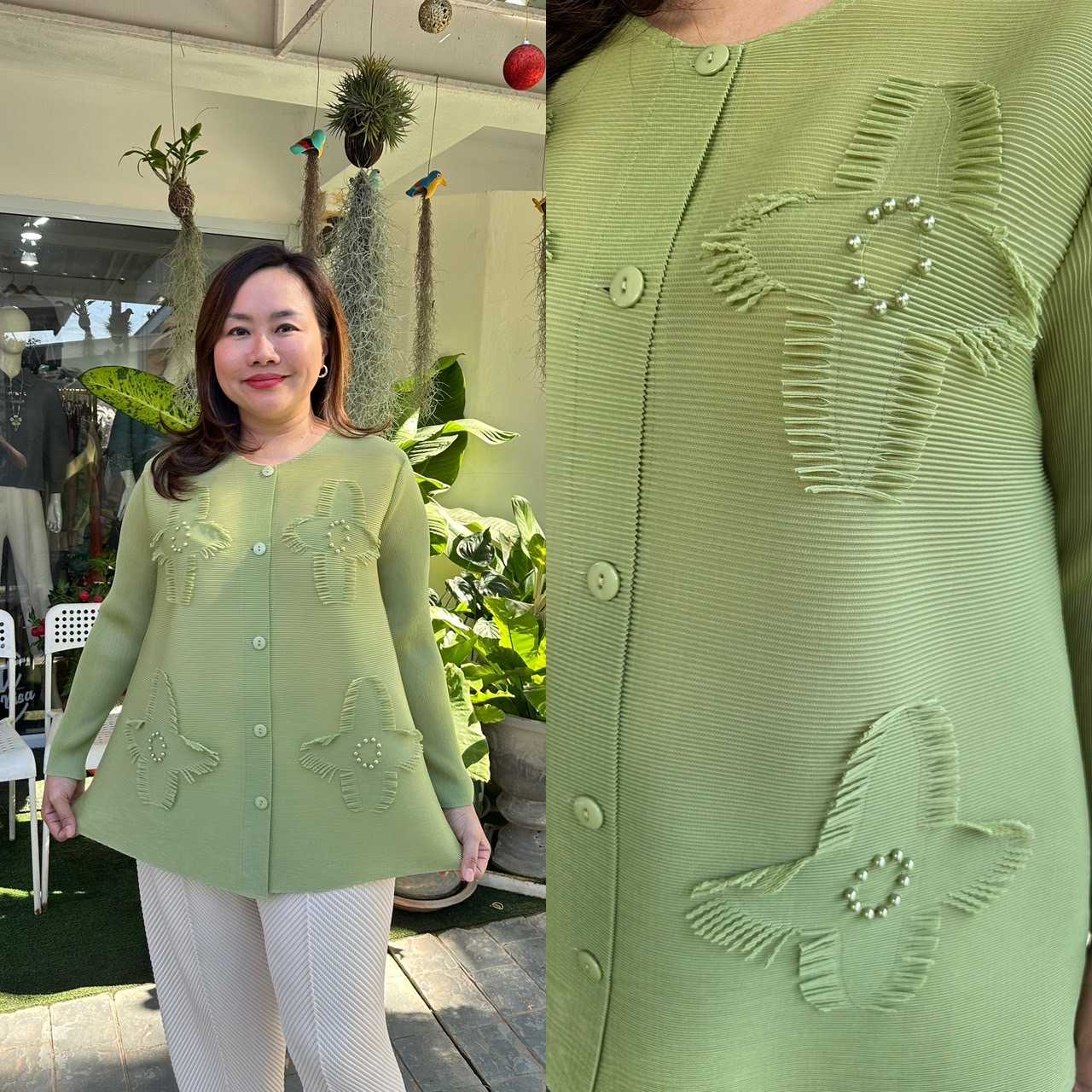 Pleatbynisa A637 เสื้ออัดพลีท เนื้อผ้าPolyester100%