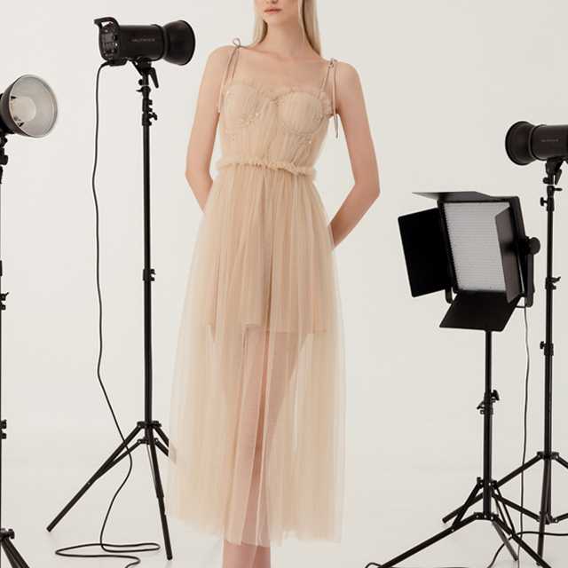 PF23 | EMBROIDERY TULLE DRESS