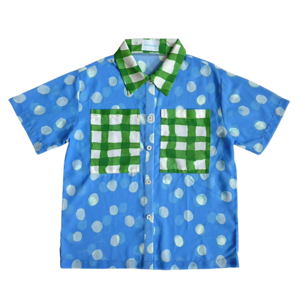 Aunchadabrand - Falling shirt (เสื้อเชิ้ตแขนสั้นลายผ้า)