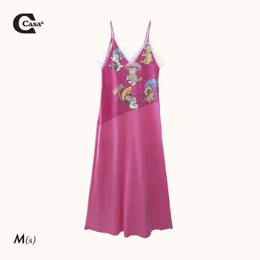 LACE TRIMMED DRESS (REWORK) M SHORT
