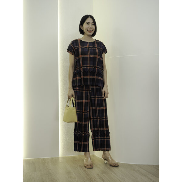 กก ยาว 36 นิ้ว!! 2MUAY รุ่น GT81163 / GT91058 PLAID PRINT PLEATED SET 3 สี FREE SIZE
