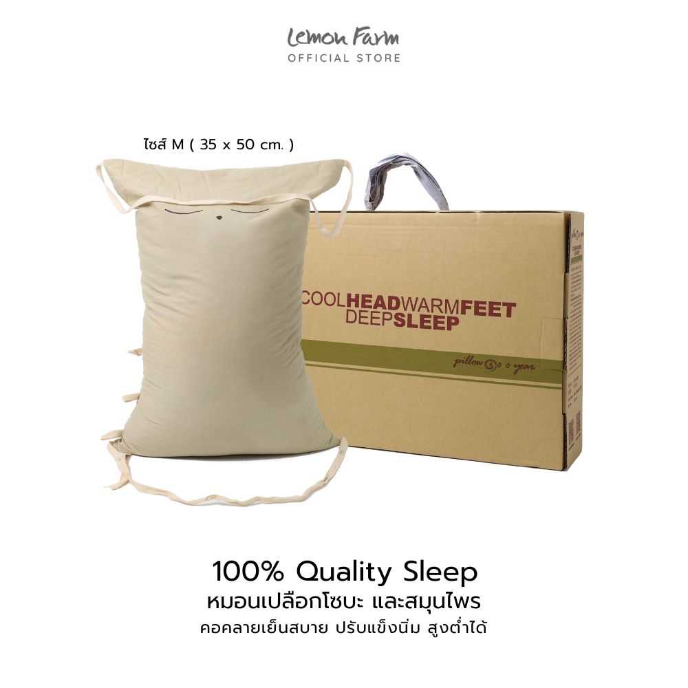 หมอนไซส์ M ขนาด 35x50cm Soba husk & herbs pillow