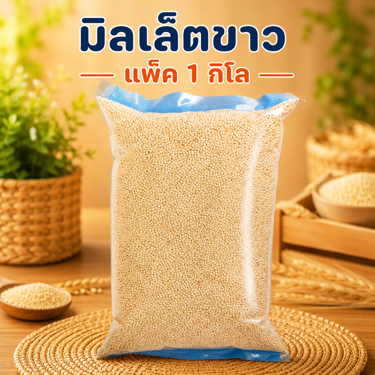 มิลเล็ตขาว แพ็ค 1 กิโล