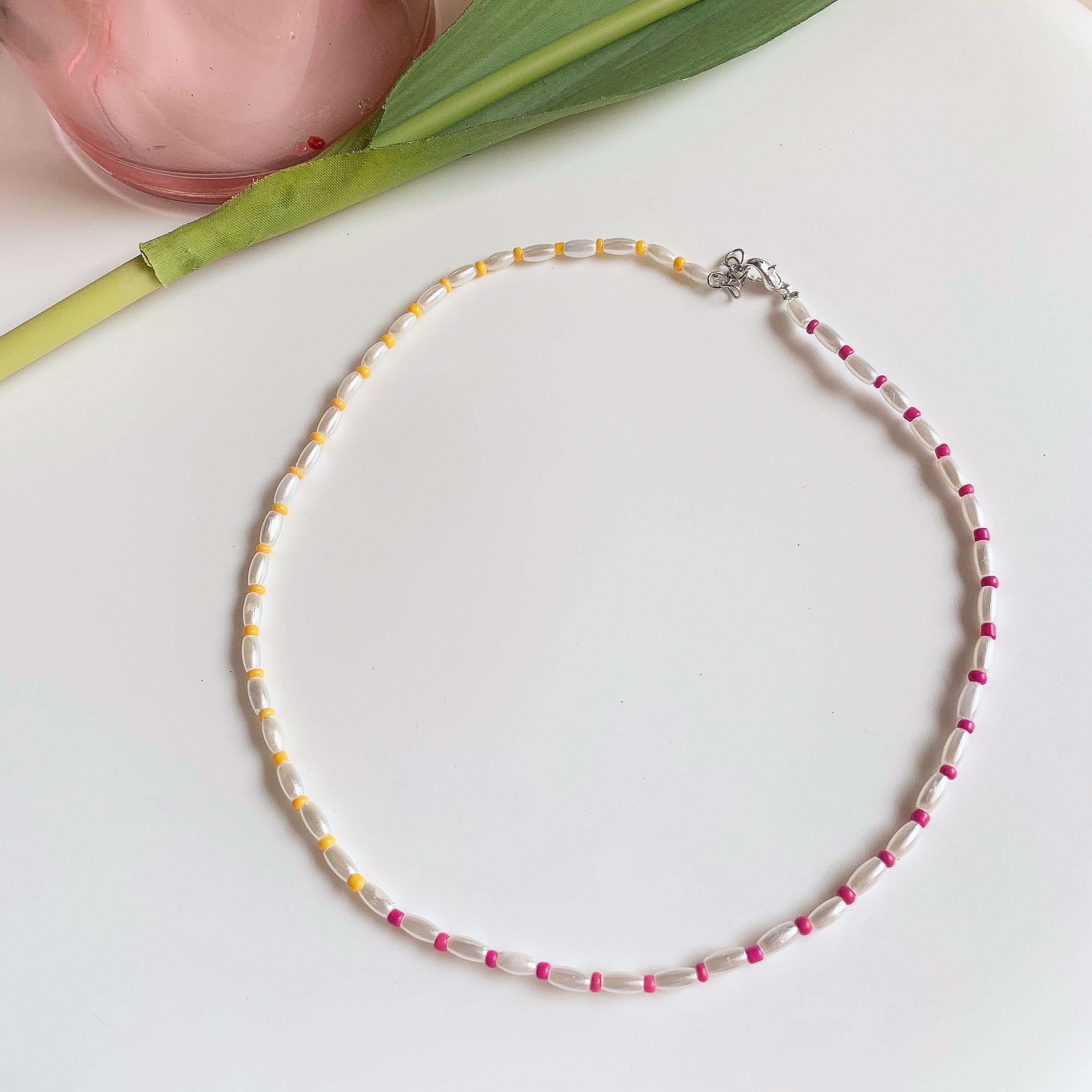 pink-yellow necklace 