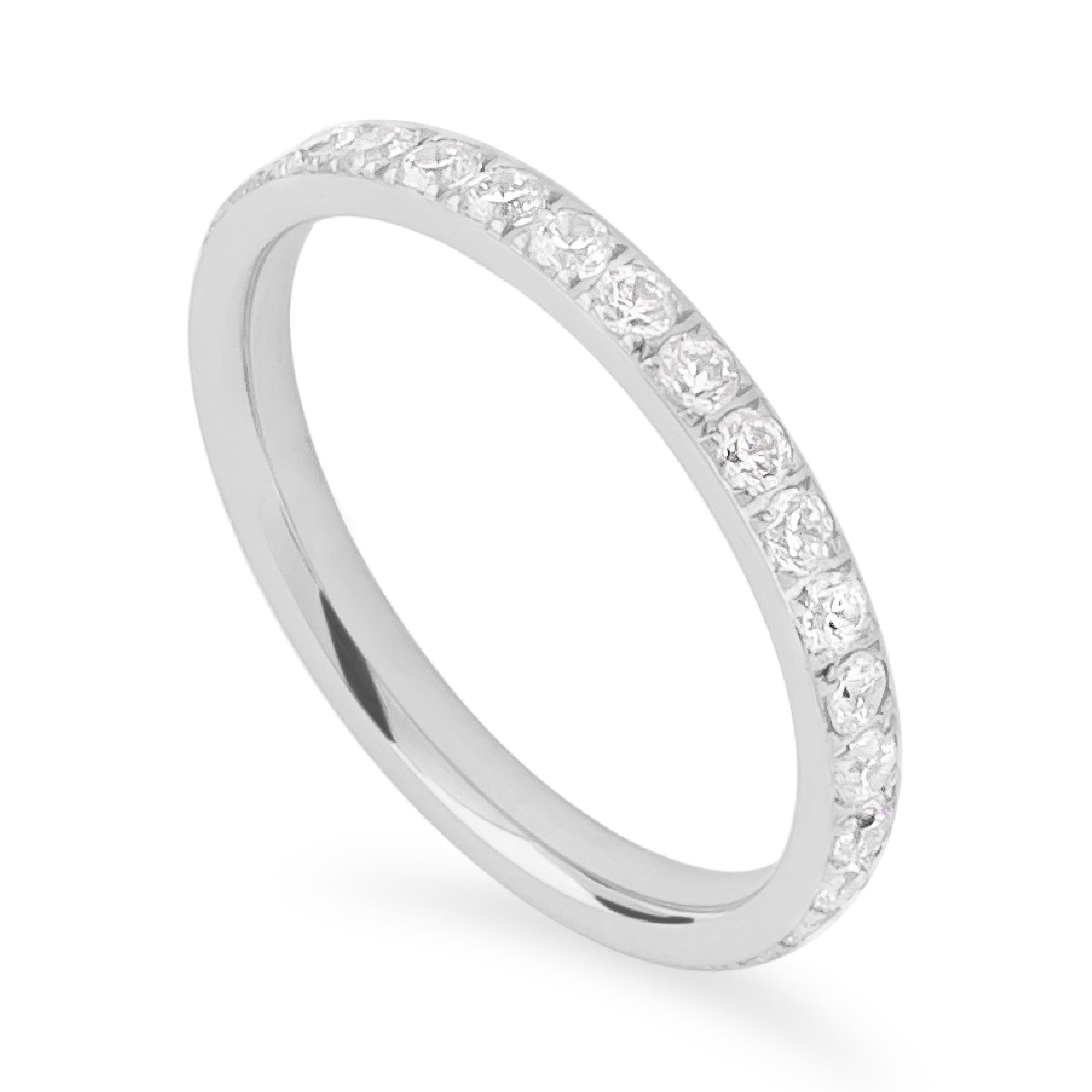CozzySayido แหวนเพชรล้อม เพชรฝั่ง ไม่หลุด Eternity สแตนเลส แข็งแรง ทนทาน คงสภาพ ของขวัญ